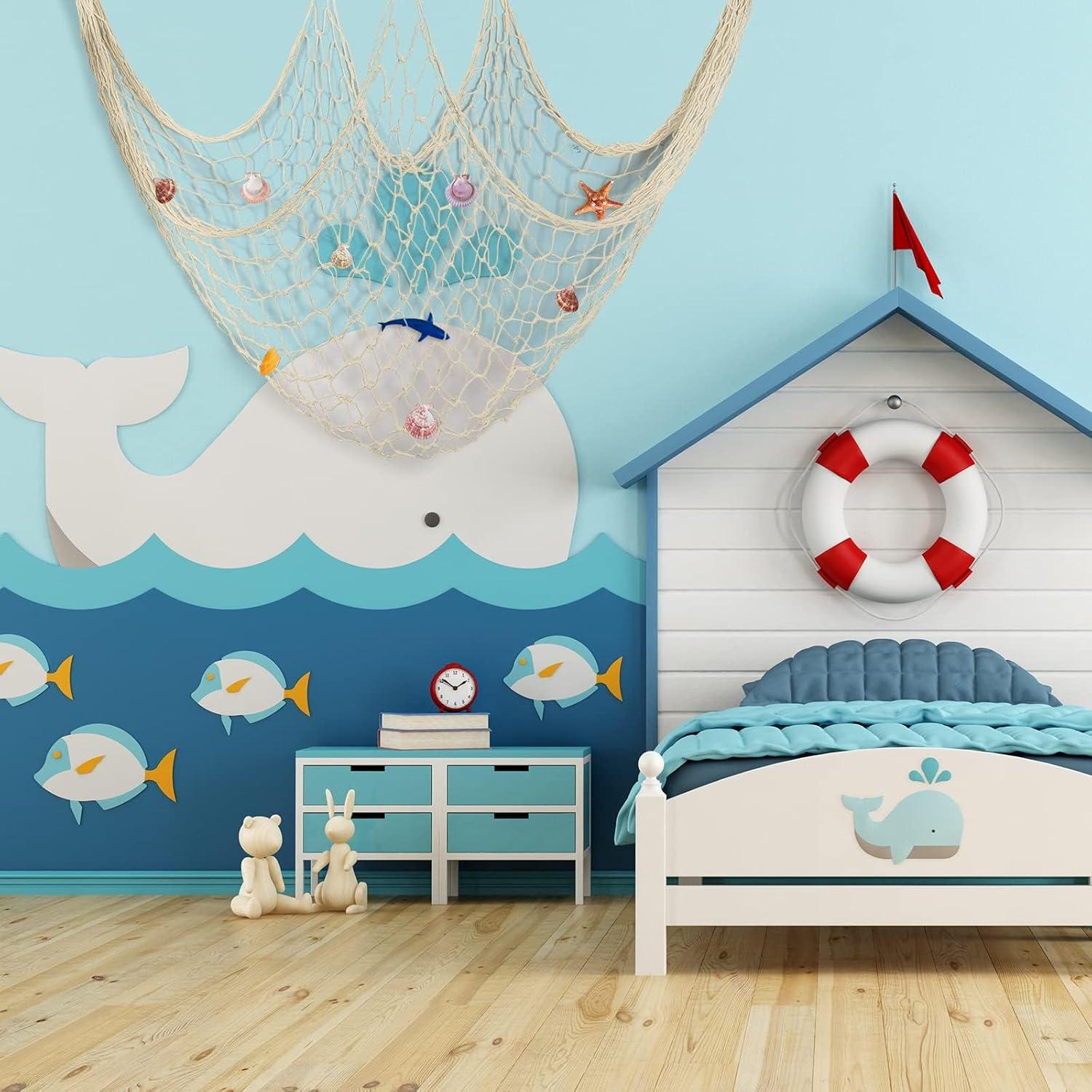 Red de Pesca Decorativa Aodaer 6 Piezas 1x2m Algodón