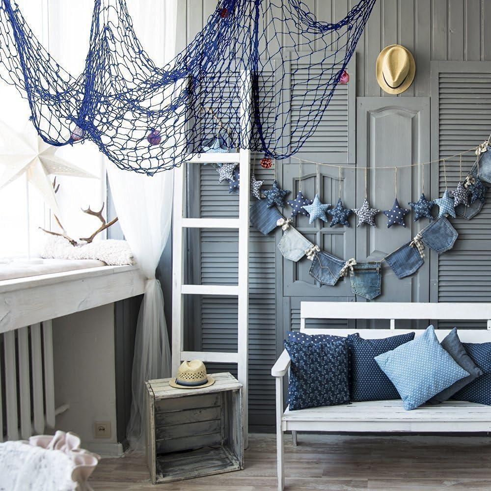 Red decorativa náutica Rosoz 200x150cm azul para fiestas