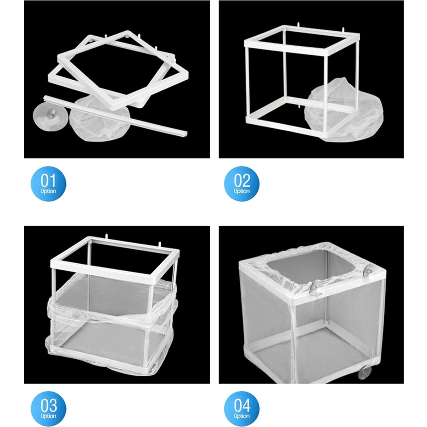 Red de cría de acuario XMHF blanca 16x14.2x15cm