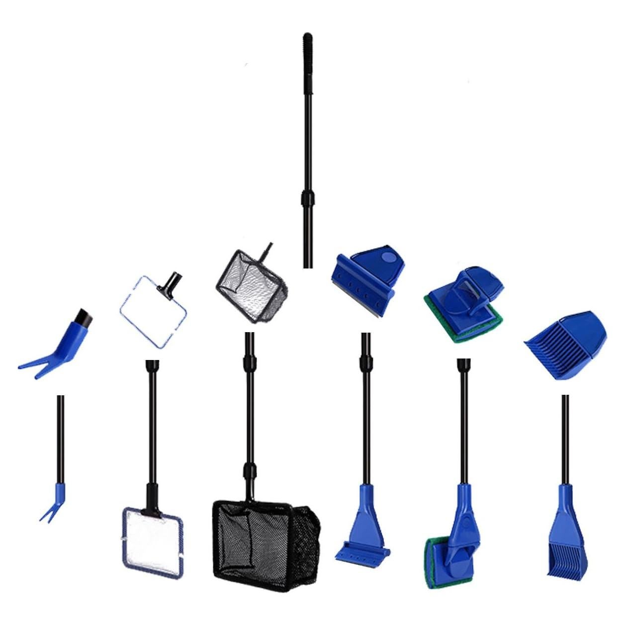 Juego de Limpieza de Acuario 6 en 1 JZMYXA con Mango Telescópico