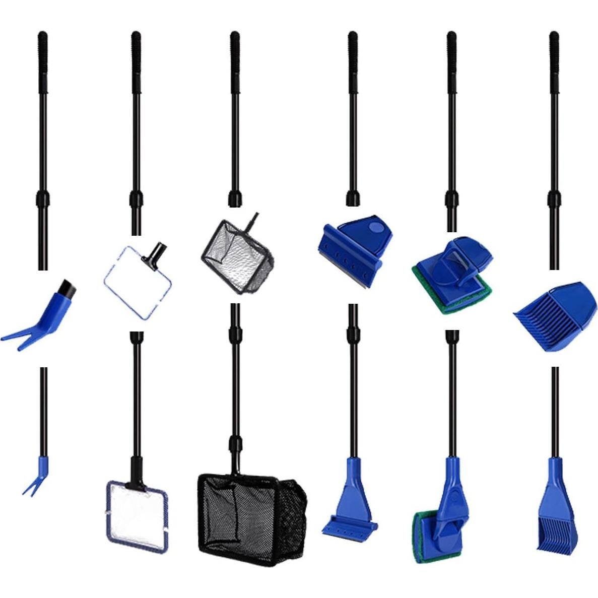 Juego de Limpieza de Acuario 6 en 1 JZMYXA con Mango Telescópico
