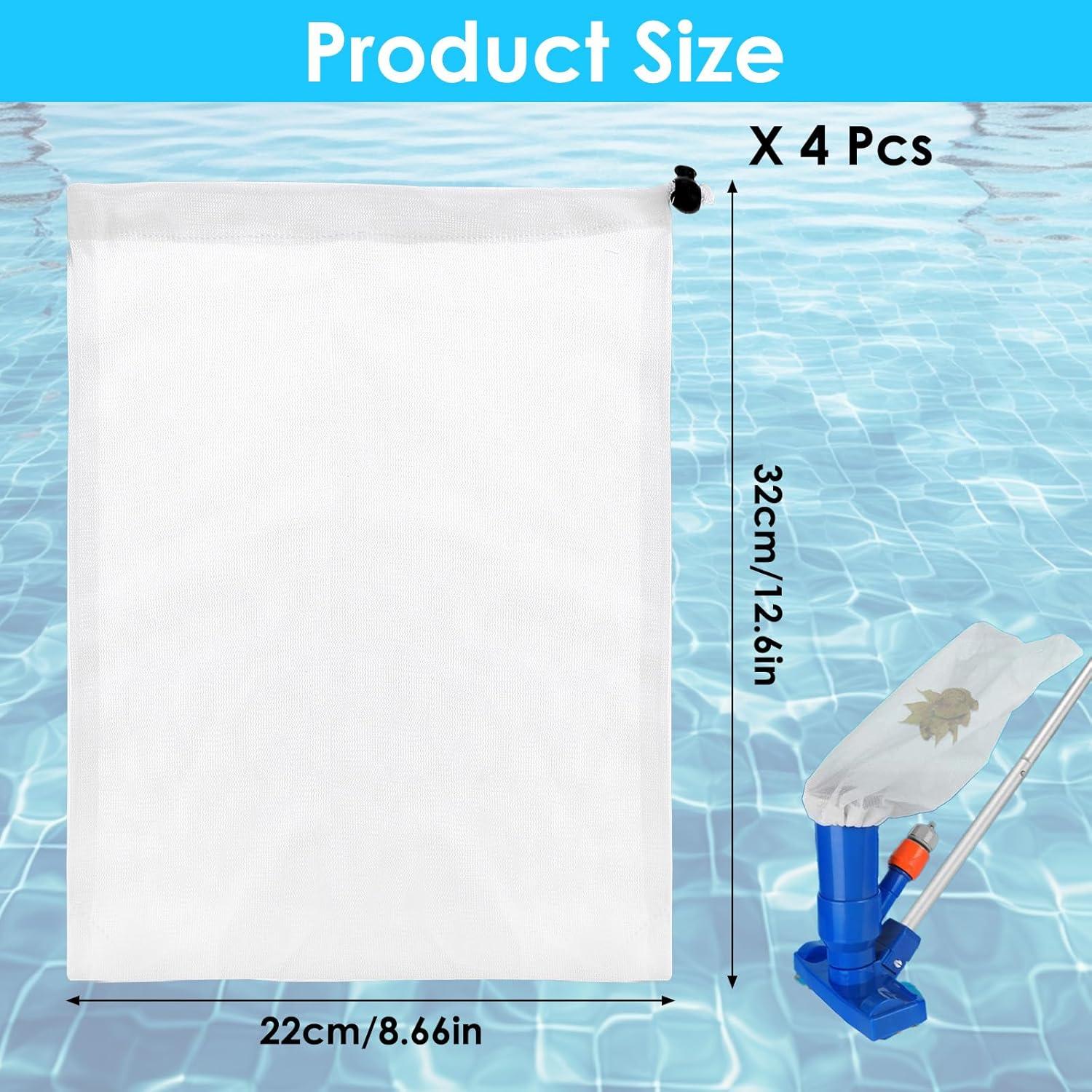 4 Bolsas de Reemplazo para Aspiradora de Piscina Aysatogc 32x22cm