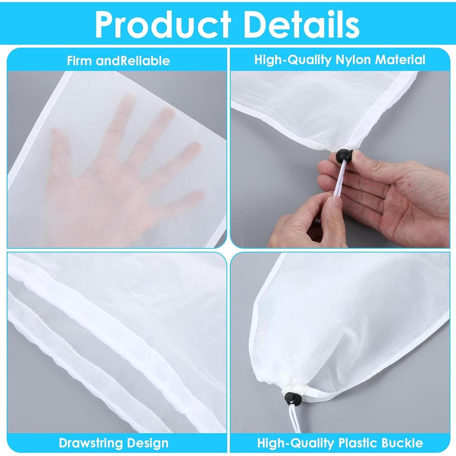 4 Bolsas de Reemplazo para Aspiradora de Piscina Aysatogc 32x22cm