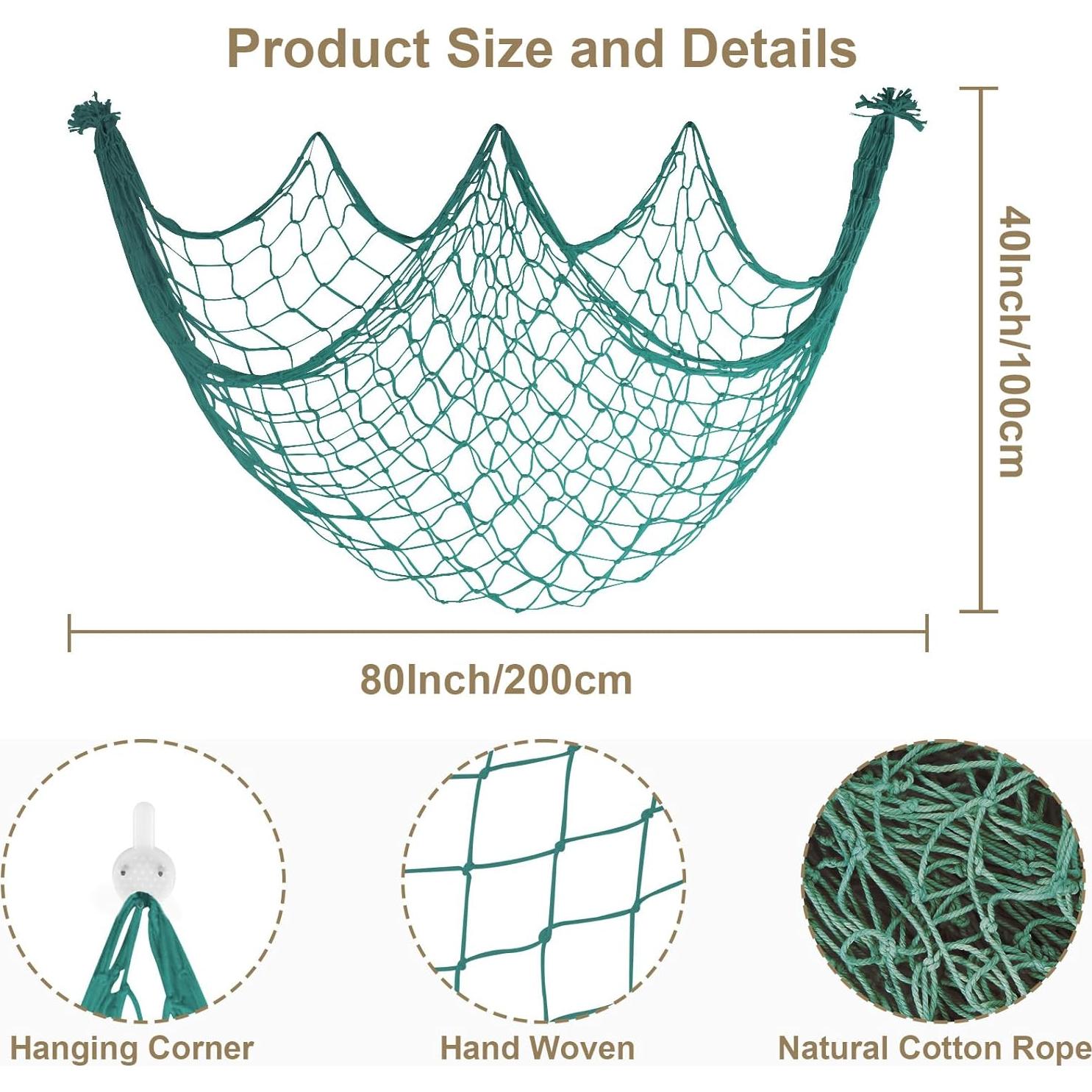 Paquete de 2 Redes de Pesca Decorativas Aqua 203x102 cm