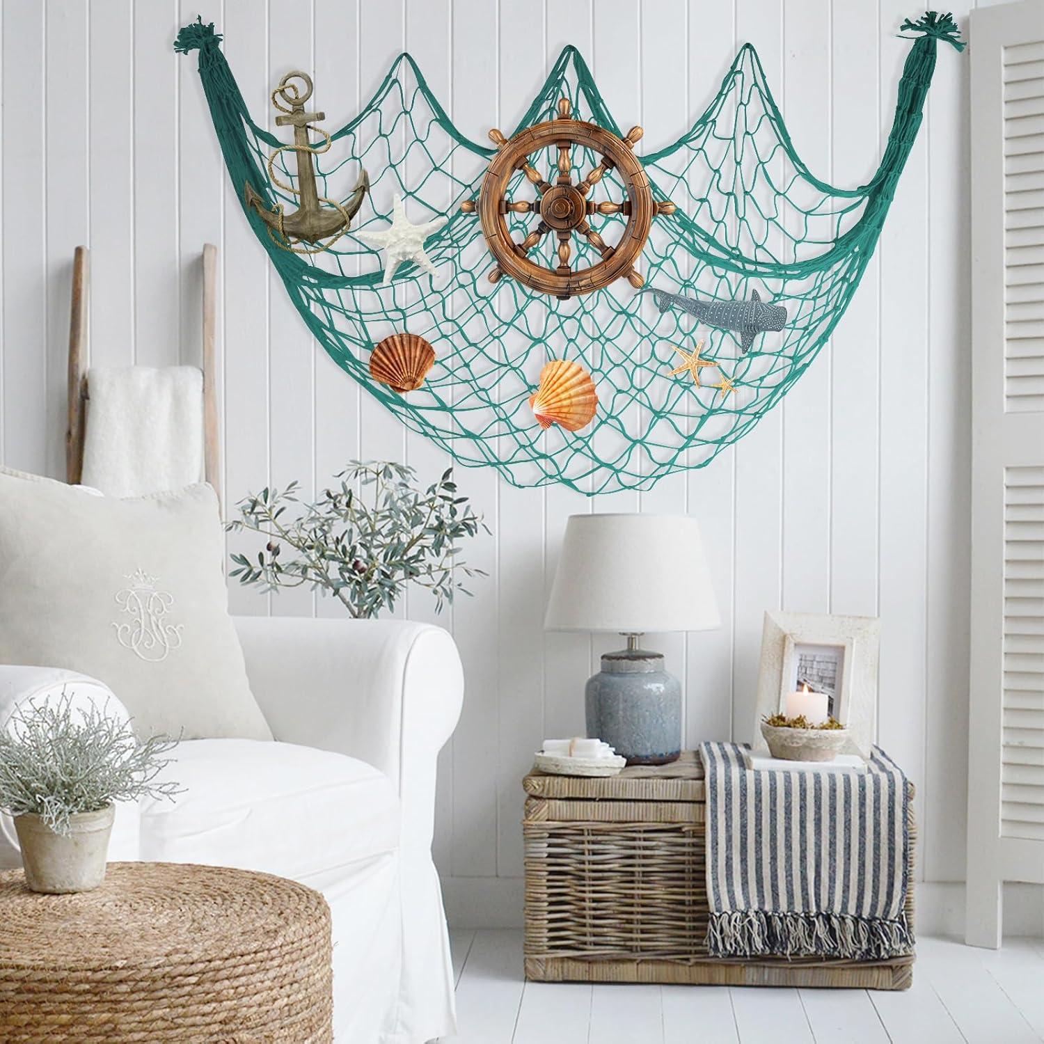 Paquete de 2 Redes de Pesca Decorativas Aqua 203x102 cm