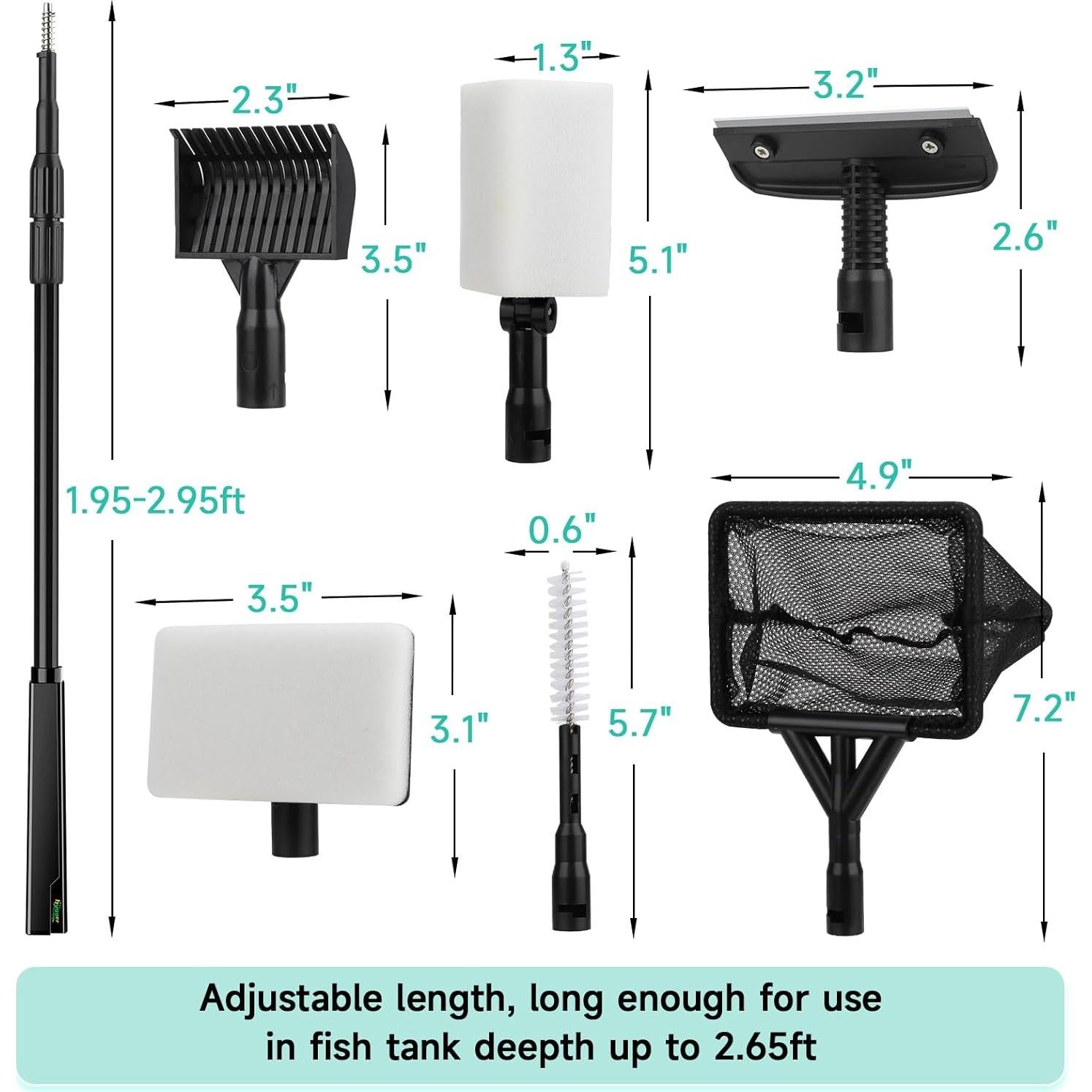 Kit de Limpieza de Acuario 6 en 1 Hygger para Tanques 75-605L