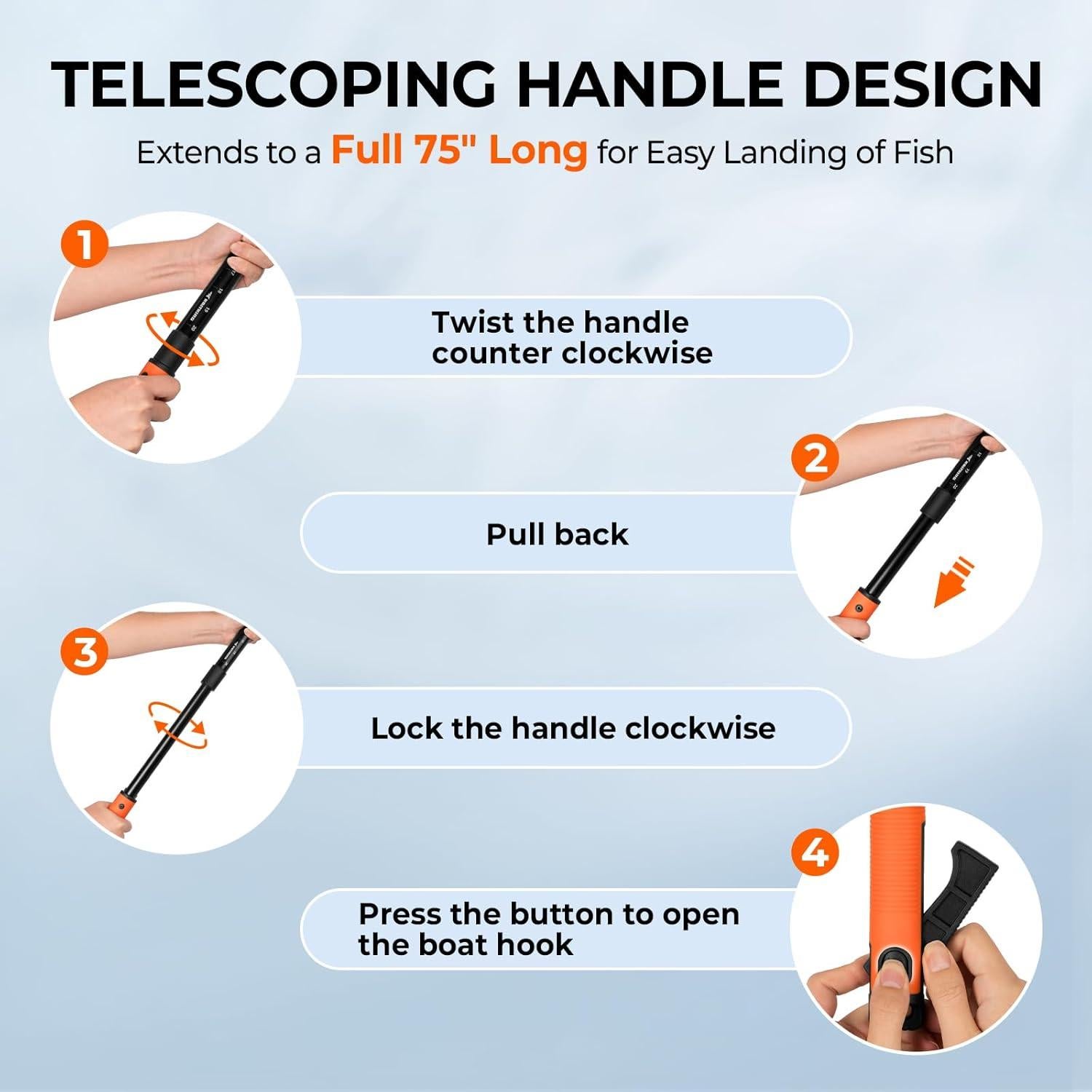 Red de Aterrizaje Plegable KastKing Brutus 75" PVC Antideslizante