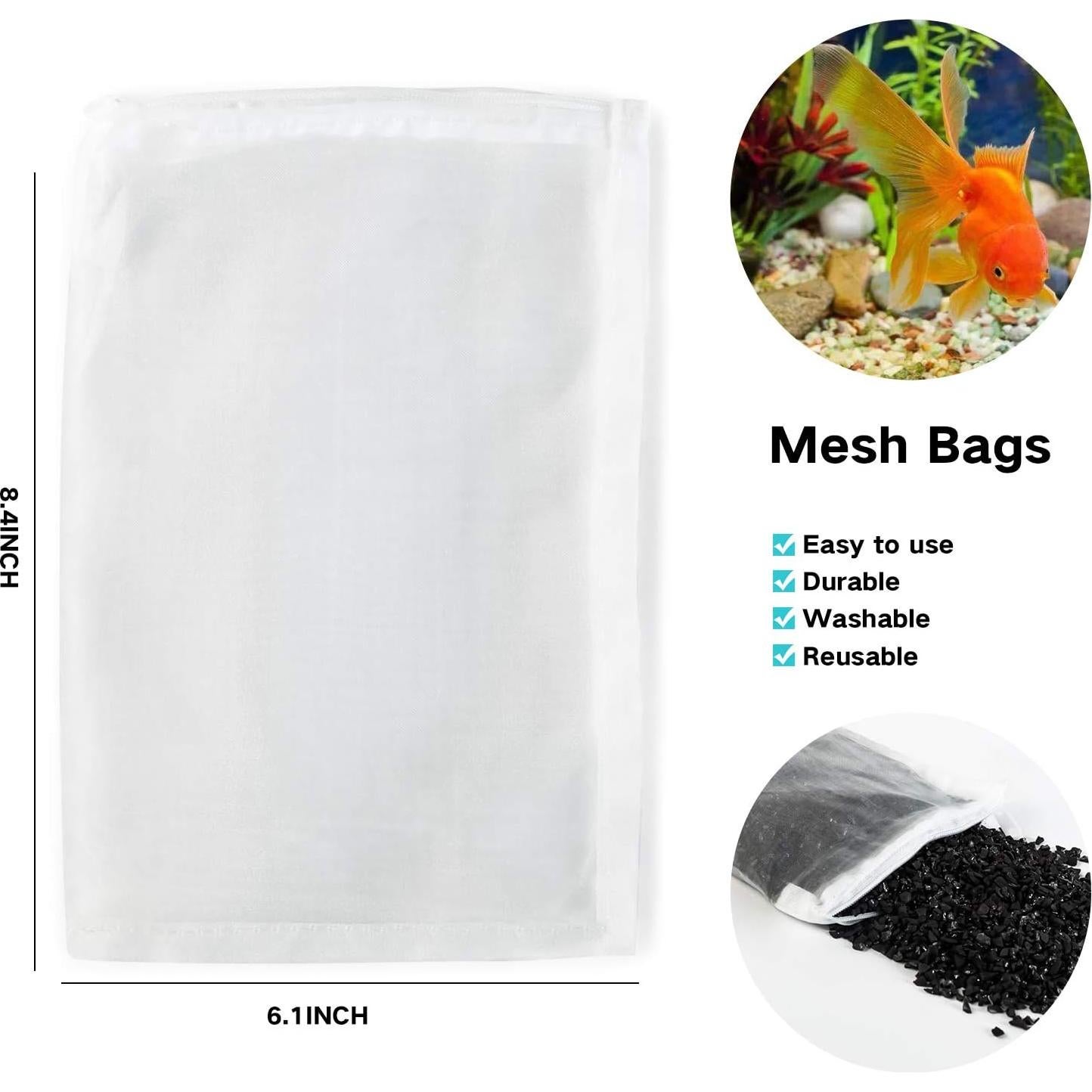 Bolsa de Filtro de Acuario FUNLAIVE 10 Pcs Malla Nylon 15x20cm