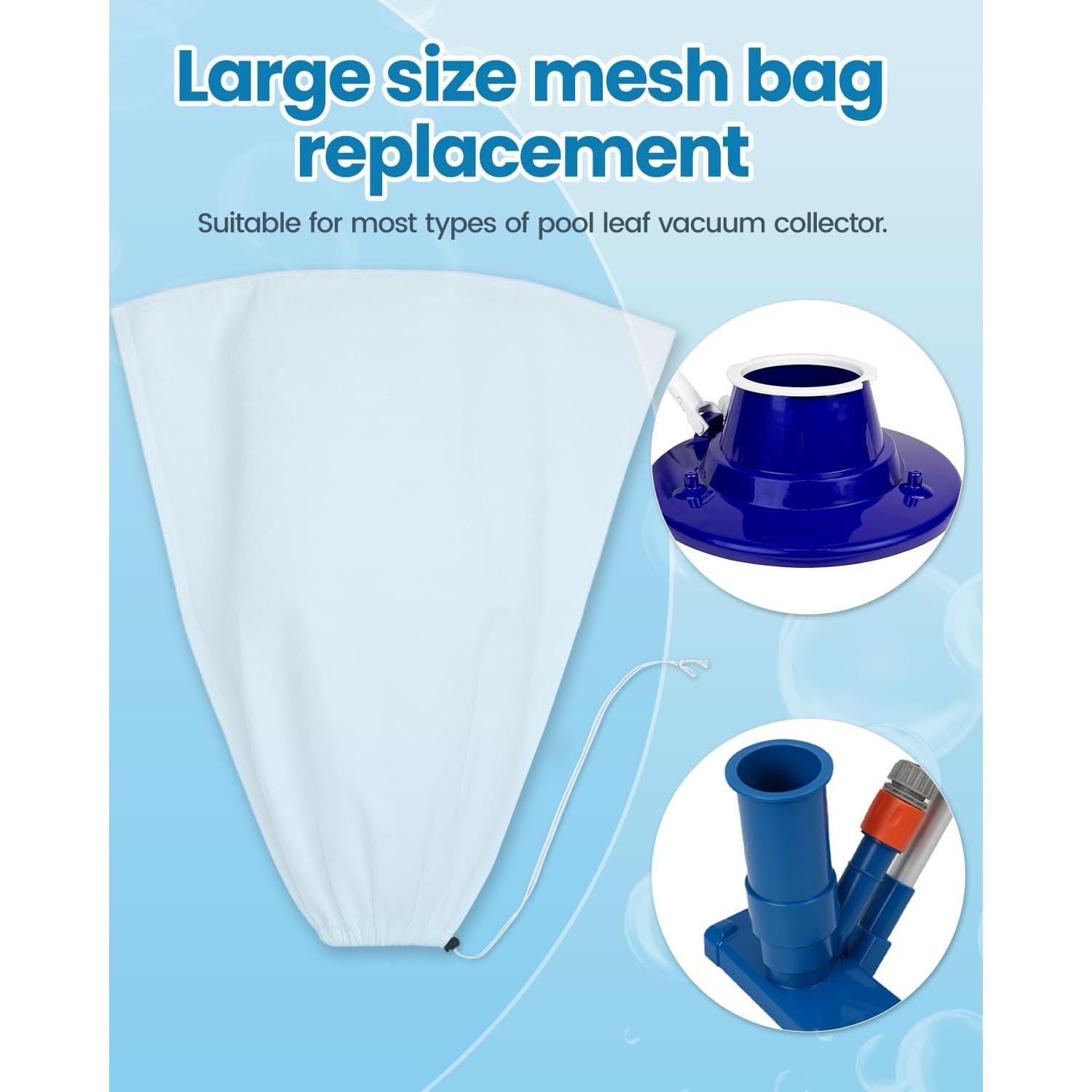 Bolsas de Vacío para Piscina NOKOGMT 4PCS Nylon Malla Fina 60x45cm