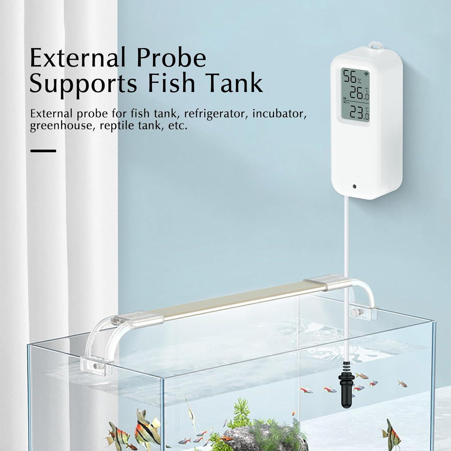 Termómetro Digital eMylo para Acuario y Higrómetro WiFi