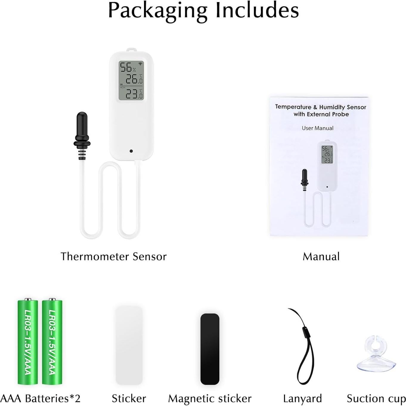 Termómetro Digital eMylo para Acuario y Higrómetro WiFi