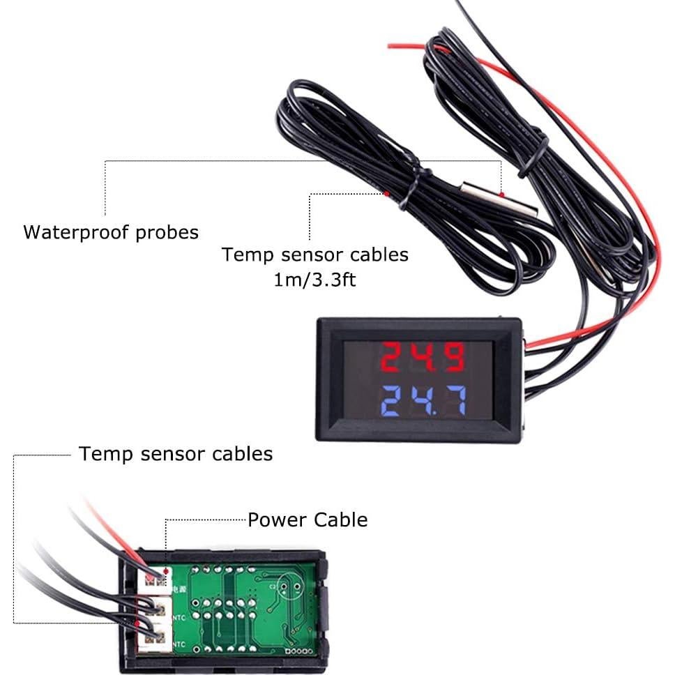 Termómetro Digital Icstation con 2 Probes NTC Impermeables