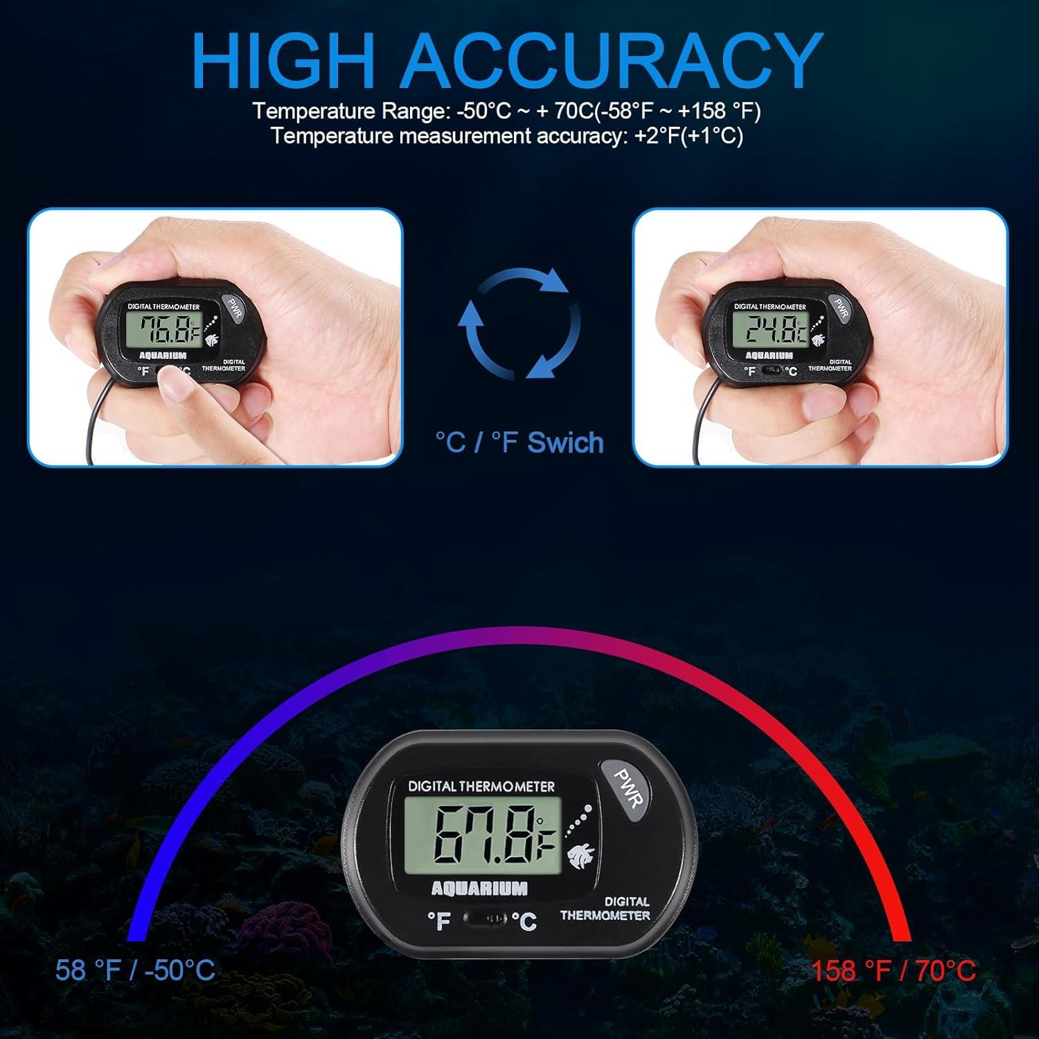 Termómetro Digital de Acuario AEDIKO con Pantalla LCD y Sonda