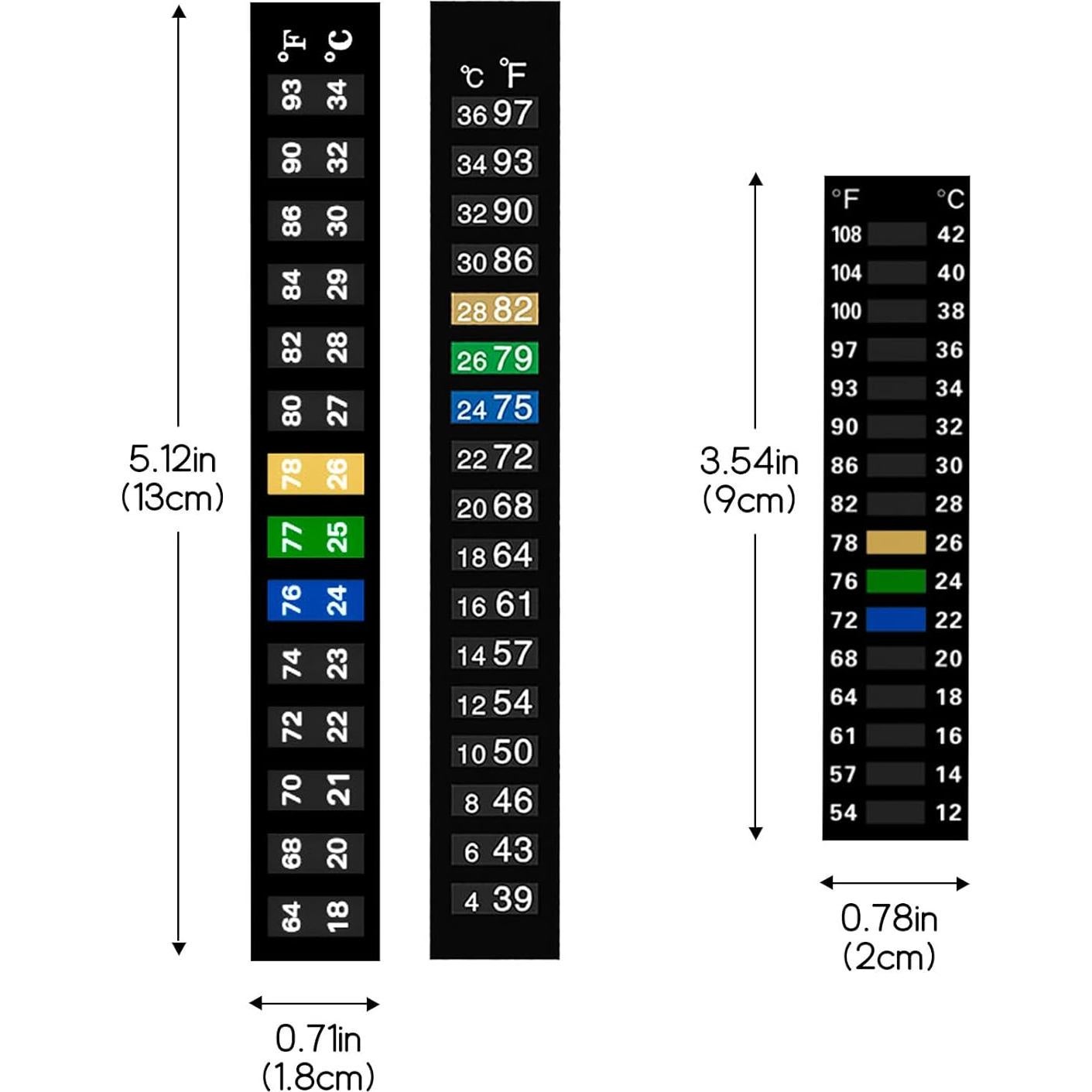18 Tiras de Termómetro Digital Yivioep para Acuario 4-36 °C