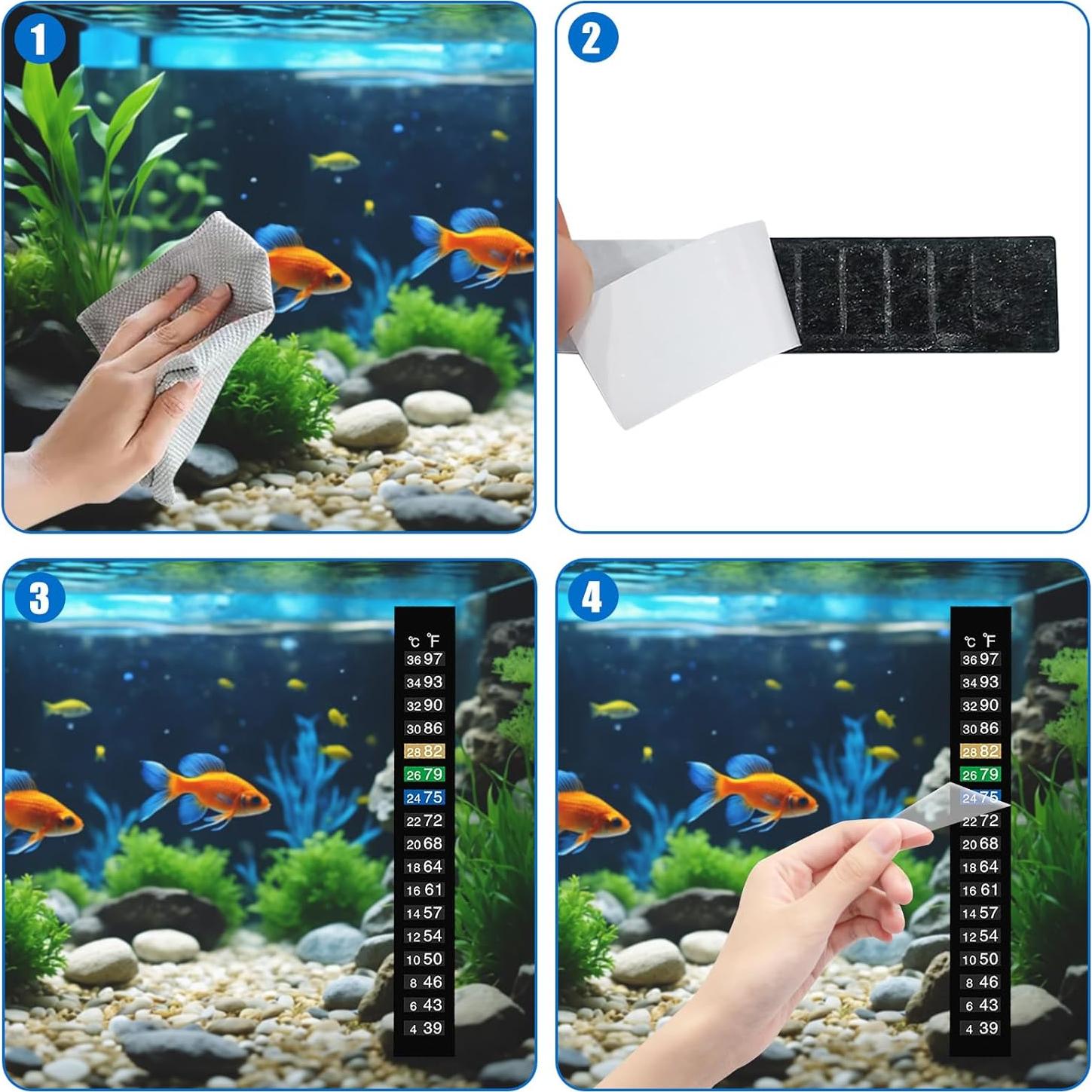 18 Tiras de Termómetro Digital Yivioep para Acuario 4-36 °C