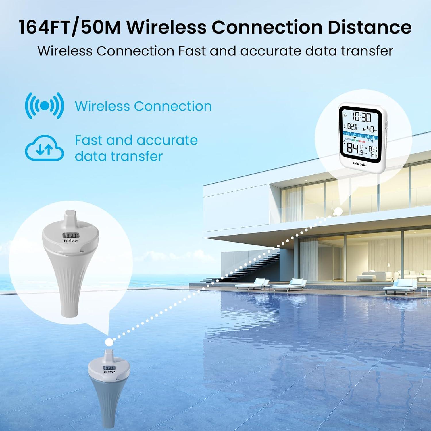Termómetro de piscina inalámbrico Sainlogic 8007B IP68 50m