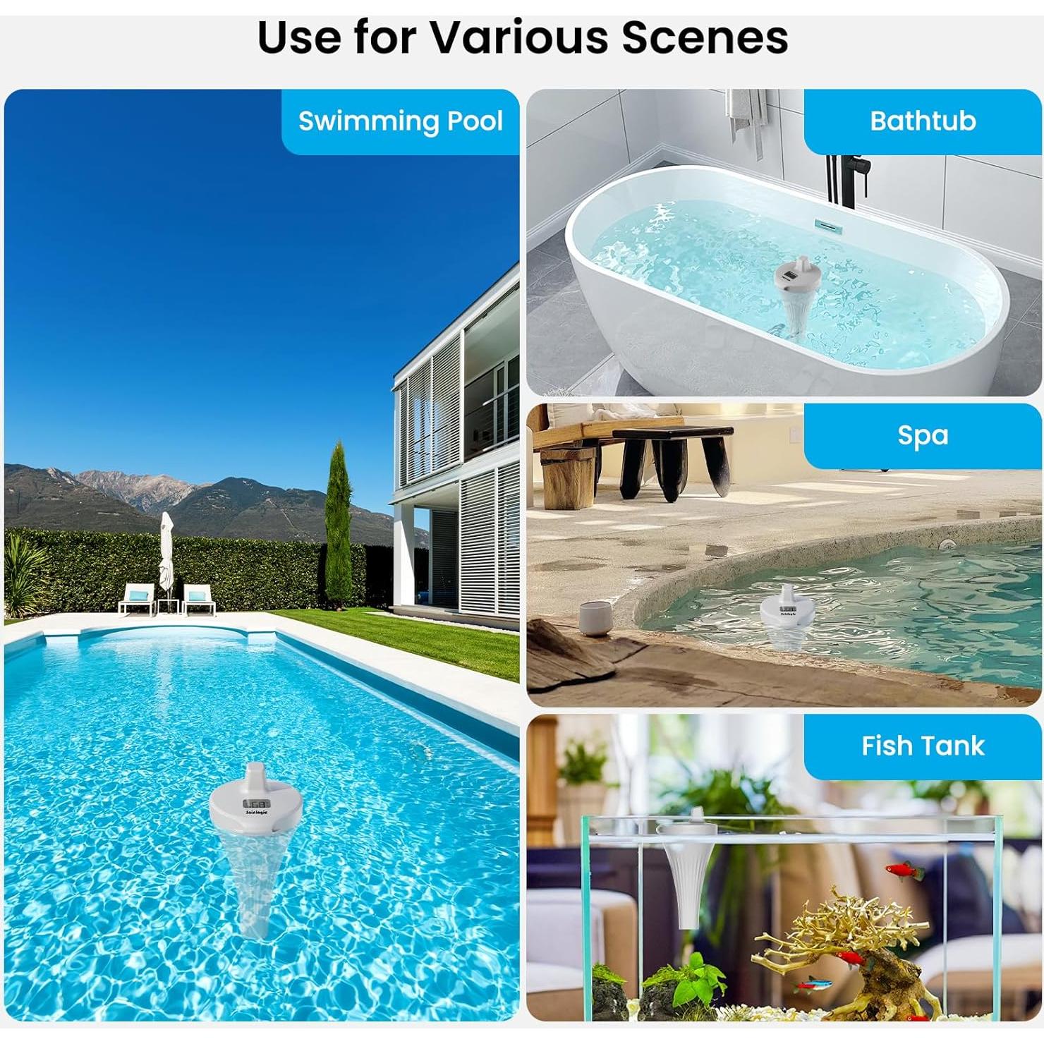 Termómetro de piscina inalámbrico Sainlogic 8007B IP68 50m