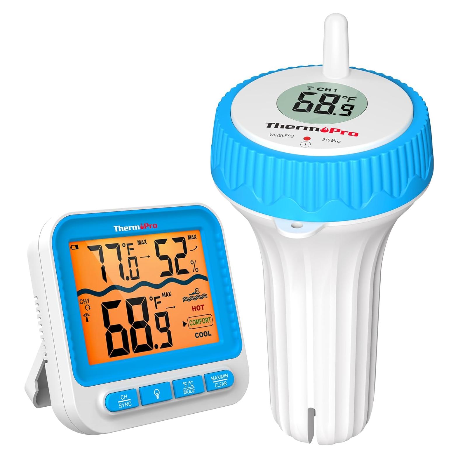 Termómetro de piscina digital ThermoPro TP211B flotante IPX8