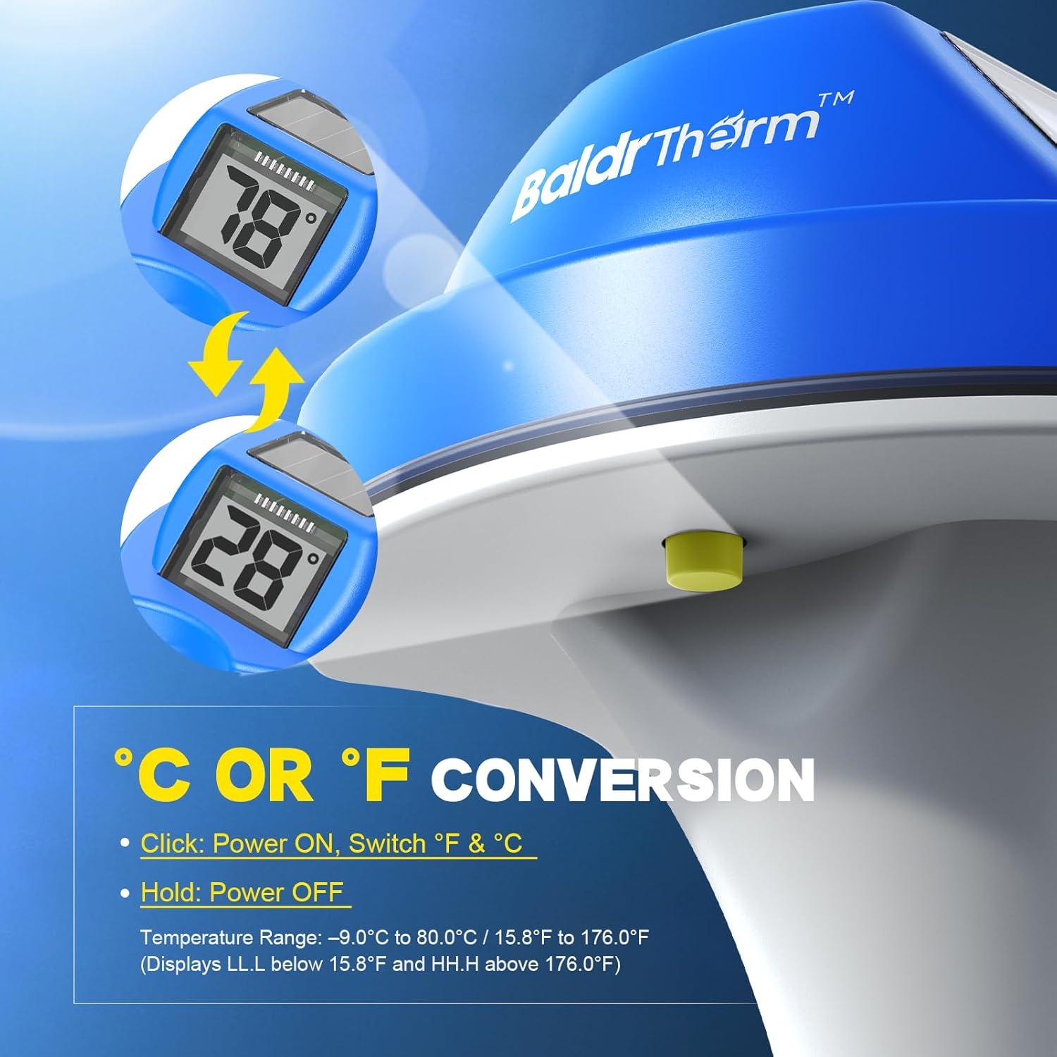 Termómetro Flotante Digital Solar BaldrTherm para Piscina 17.6cm