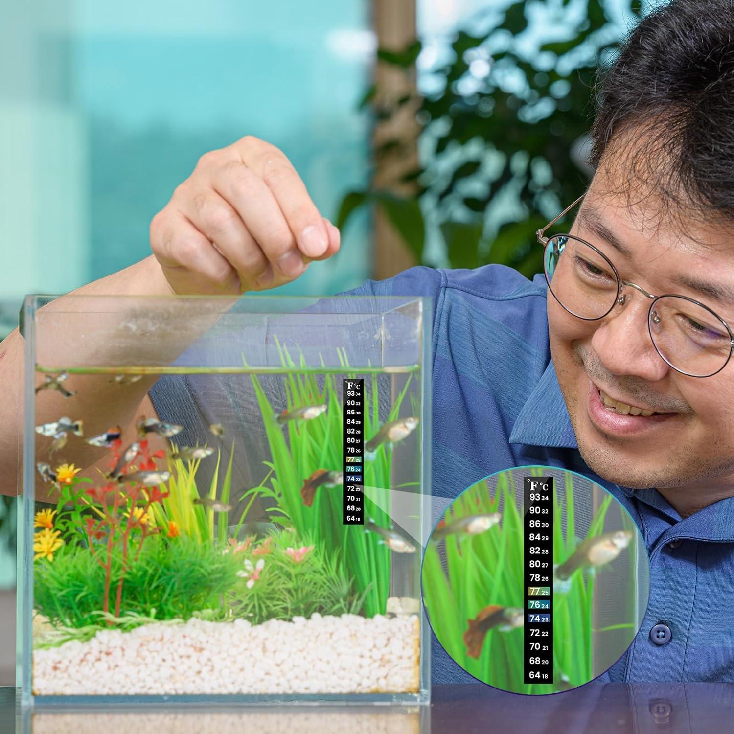 6 Tiras de Termómetro Digital para Acuario APLZGMG 18-34°C