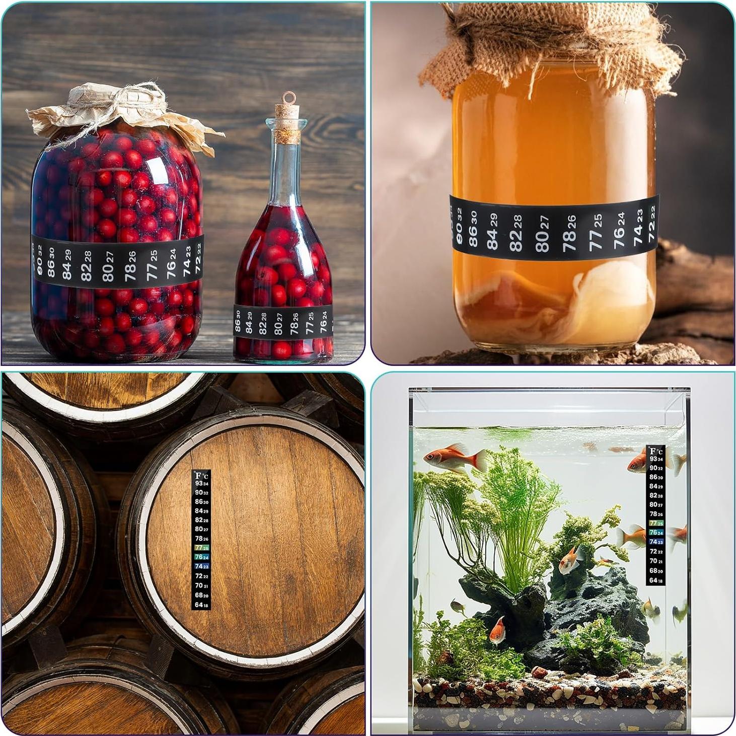 6 Tiras de Termómetro Digital para Acuario APLZGMG 18-34°C