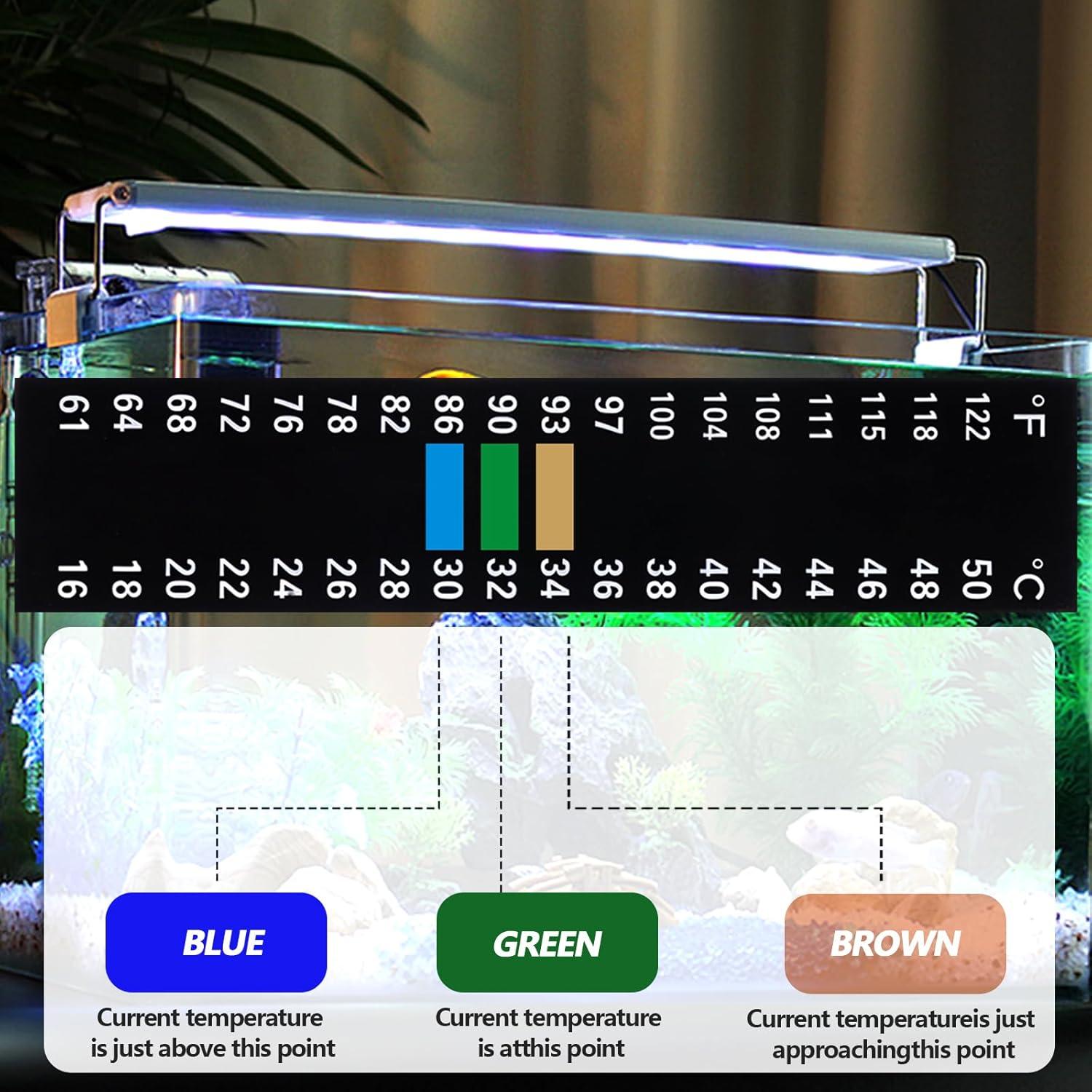 6 Tiras de Termómetro Digital Adhesivas para Acuario 15-50°C
