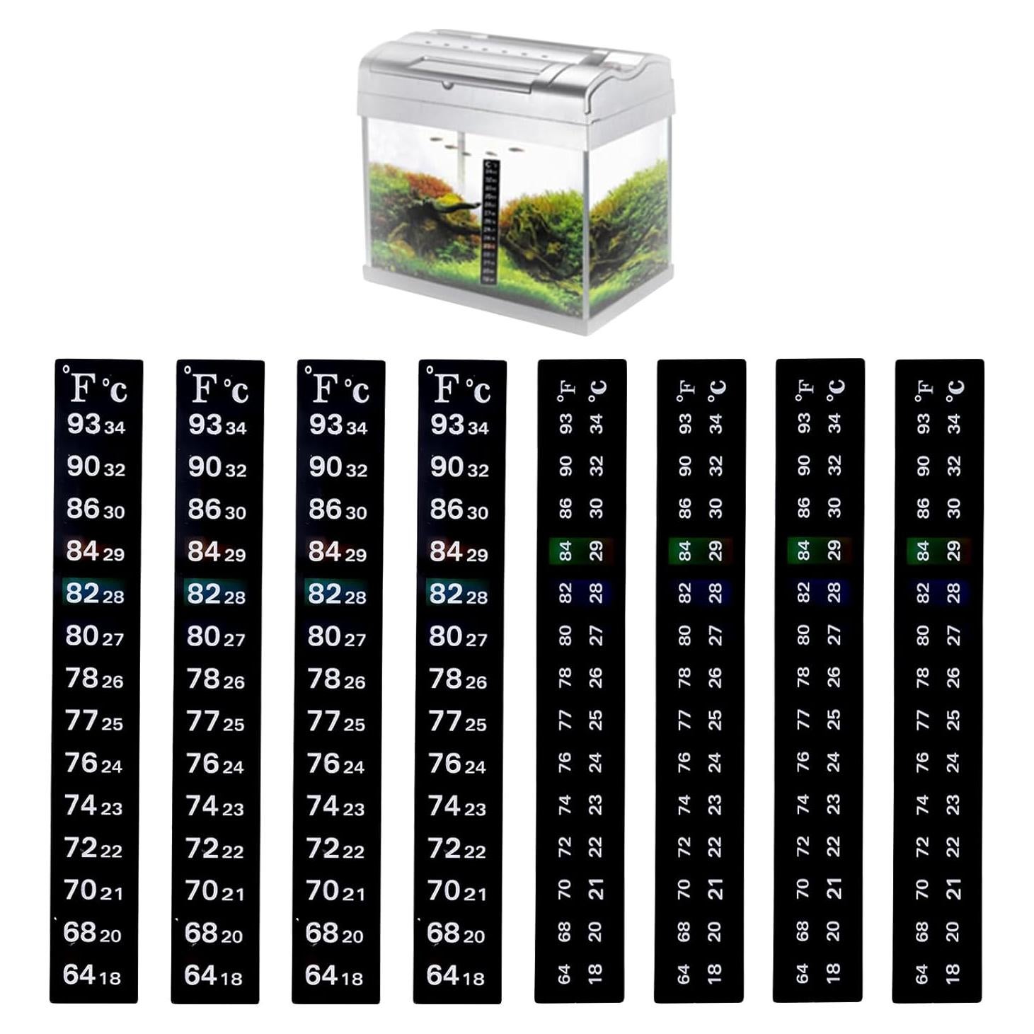 8 Piezas Etiquetas Termómetro Acuarios Swirge 18-34°C