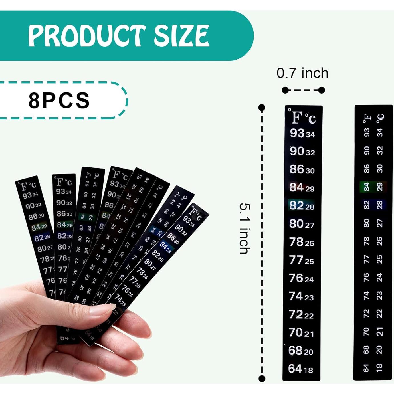 8 Piezas Etiquetas Termómetro Acuarios Swirge 18-34°C