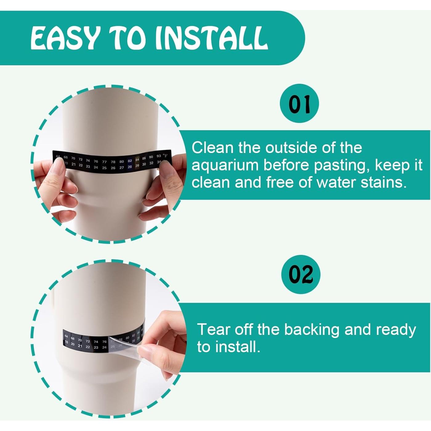 8 Piezas Etiquetas Termómetro Acuarios Swirge 18-34°C