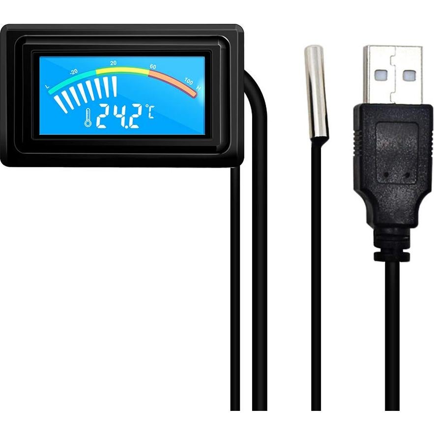 Termómetro Digital USB KETOTEK E0032 con Sonda para Acuario y Vehículo