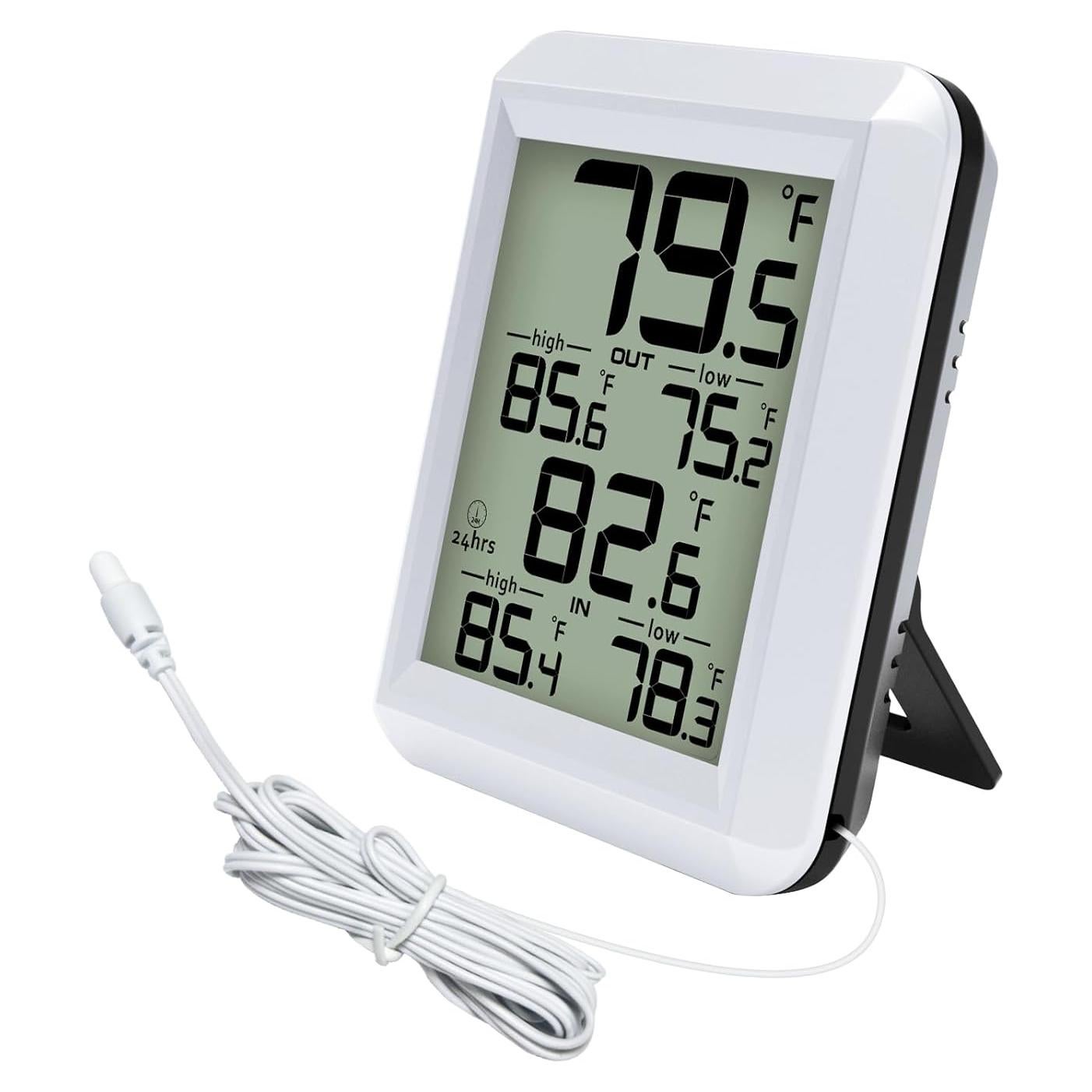 Termómetro Digital Urageuxy Interior y Exterior con Sonda 2m