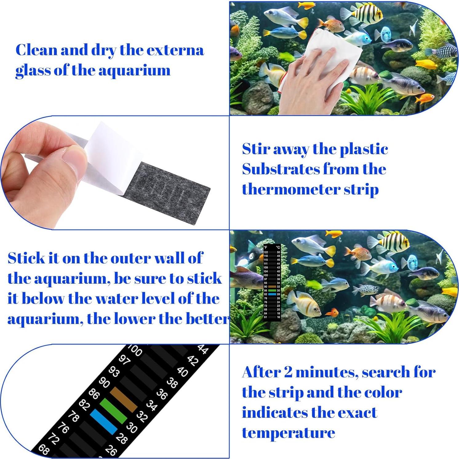 8 Etiquetas de Temperatura para Acuario HJZHII 15-50°C