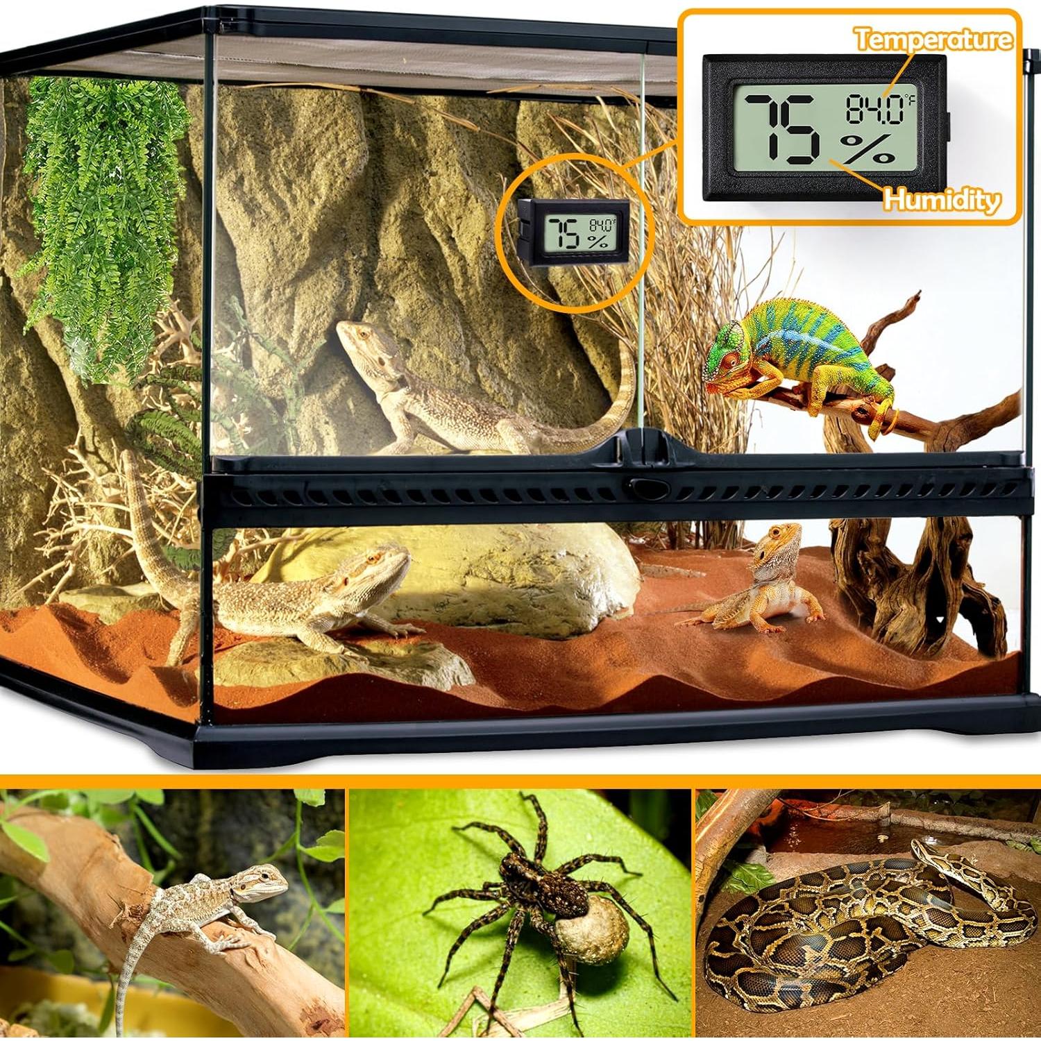 Termómetro y Medidor de Humedad para Reptiles BSRESIN 2 PCS