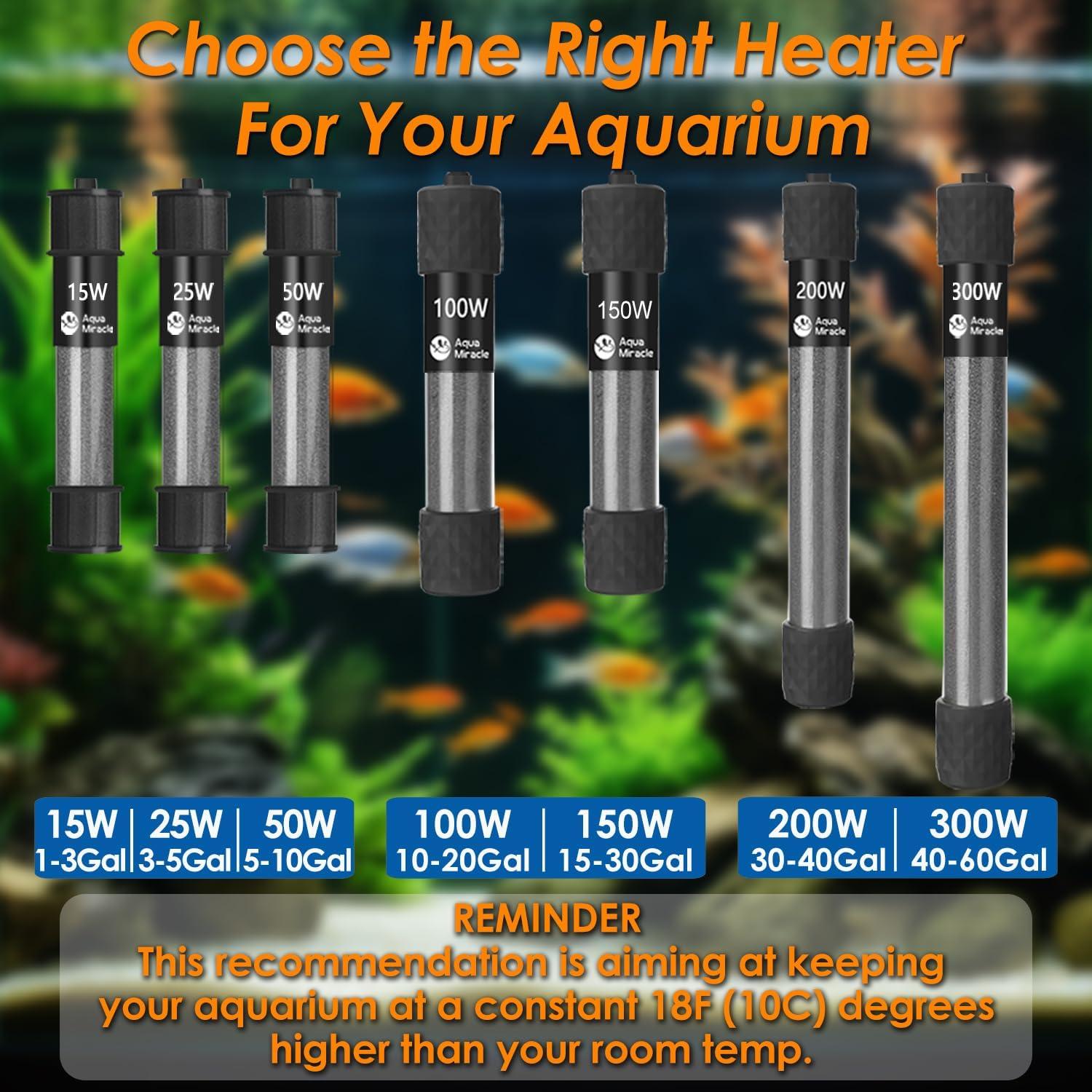 Calentador de Acuario Rexii 25W Compacto con Termostato LED