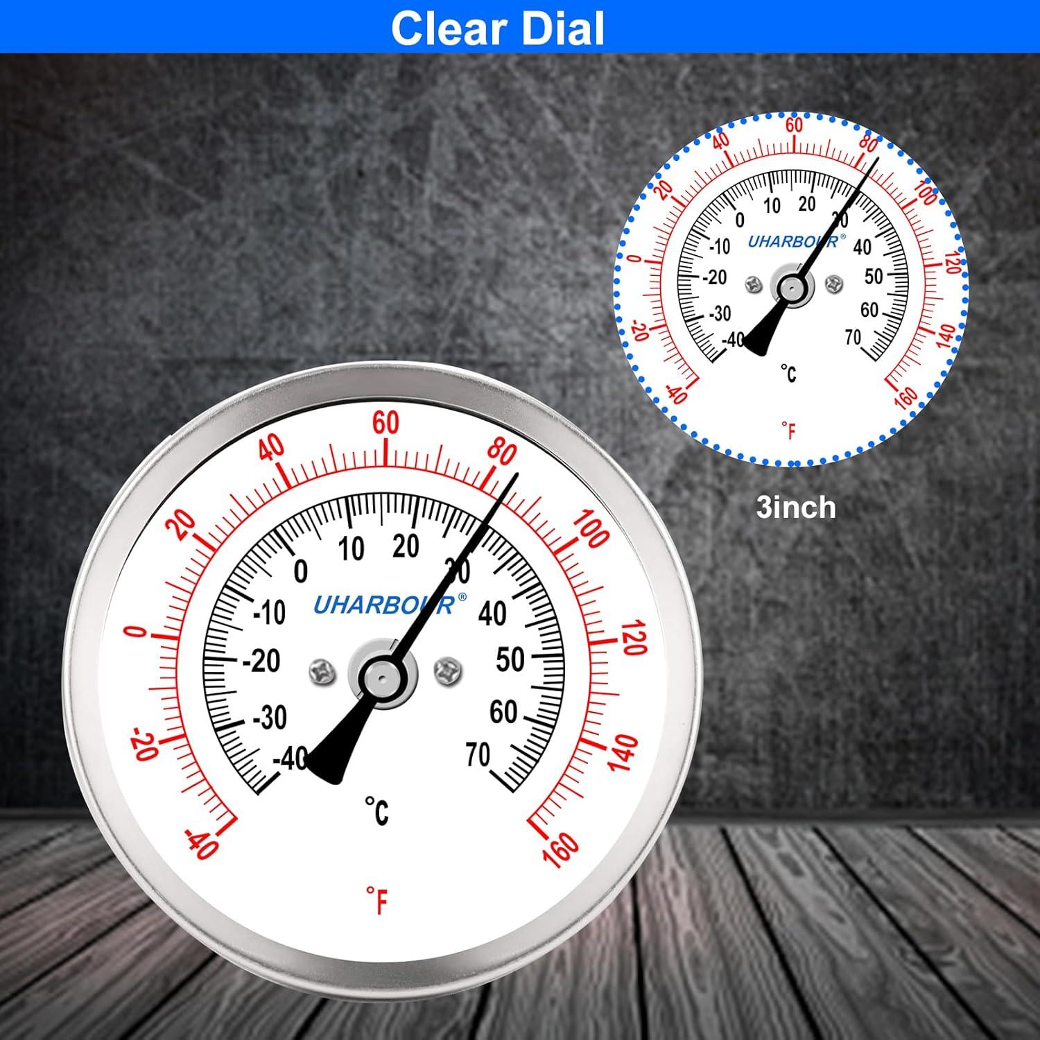 Termómetro de Agua Uharbour 3" Acero Inoxidable -40 a 71°C