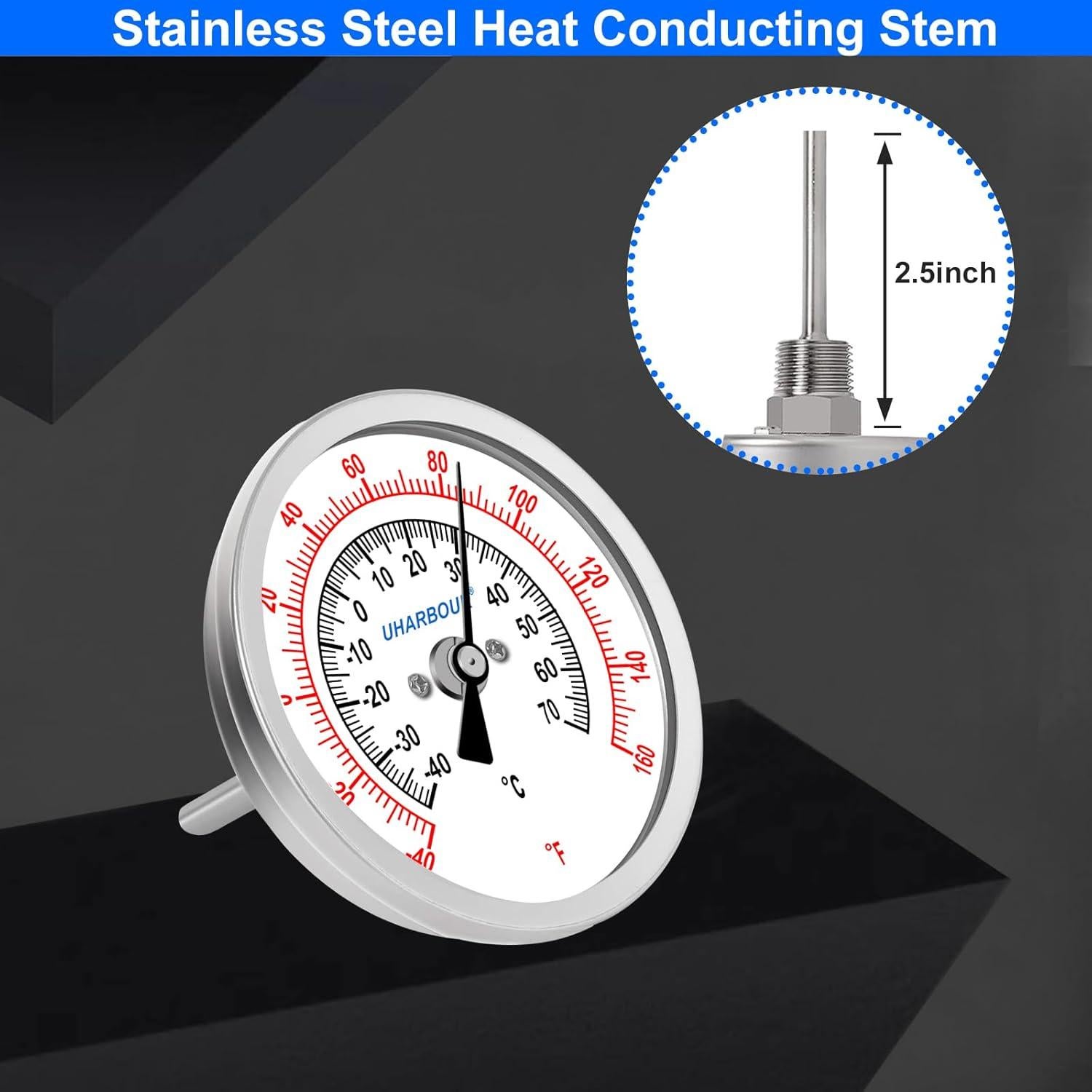 Termómetro de Agua Uharbour 3" Acero Inoxidable -40 a 71°C