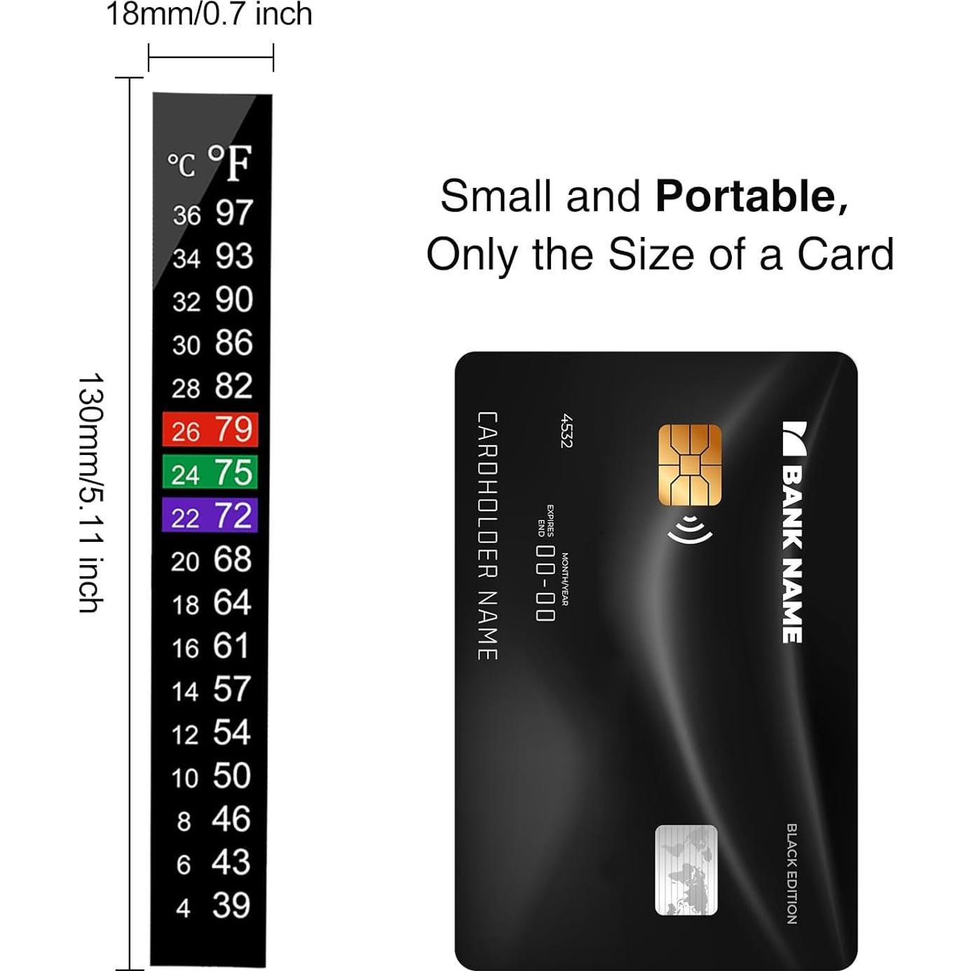 5 Tiras de Termómetro Adhesivas Qishiyi para Acuario 4-36°C