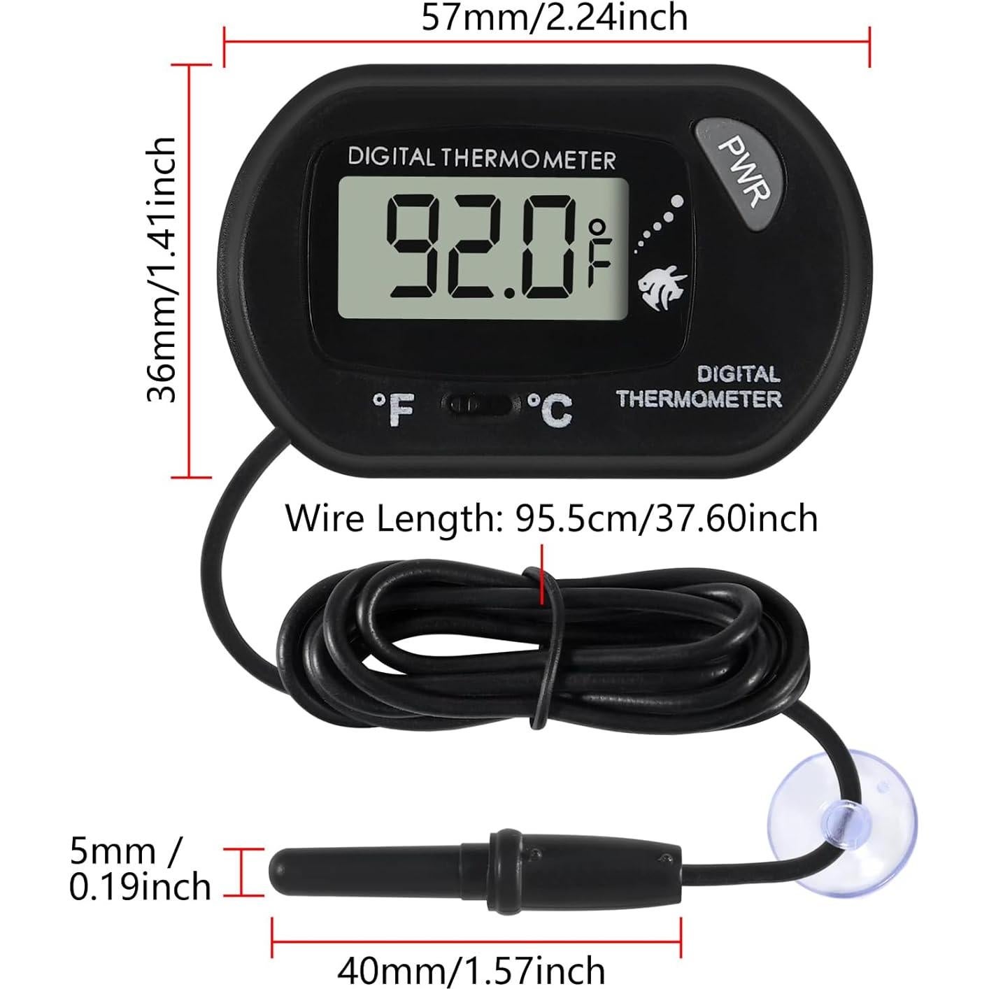 Termómetro Digital de Acuario DORHEA 4Pcs LCD -50°C a +70°C