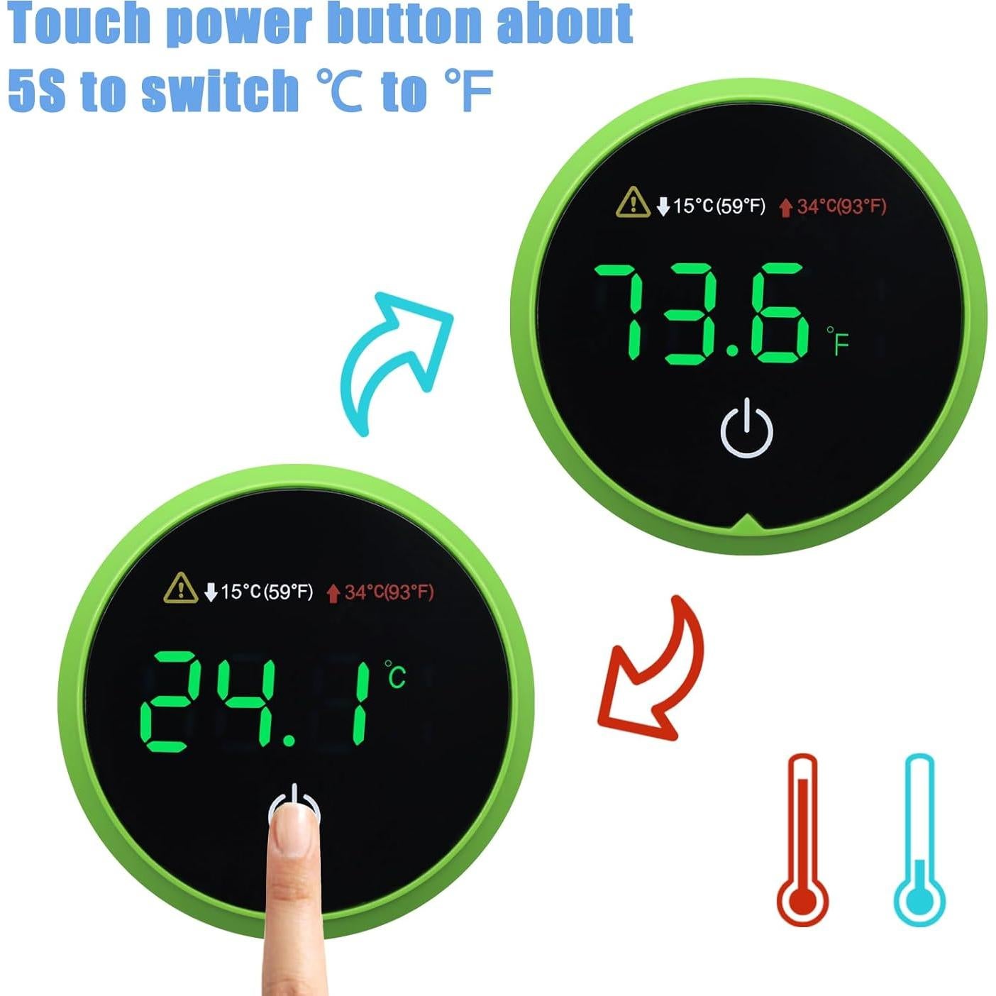 Termómetro Digital para Acuarios Poly AT3 - Pantalla Táctil LED