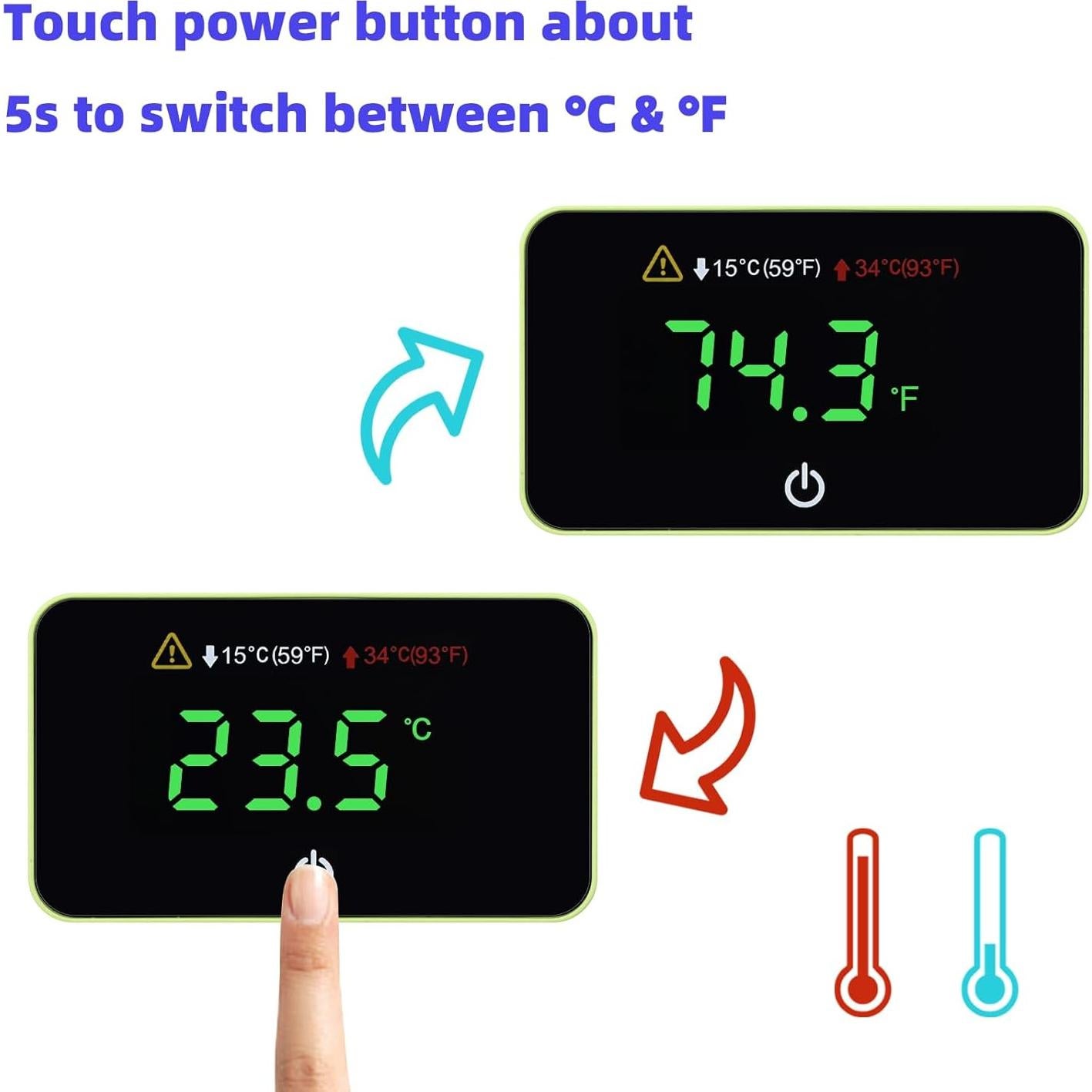 Termómetro Digital Mini AquaSense para Acuario - Pantalla LED