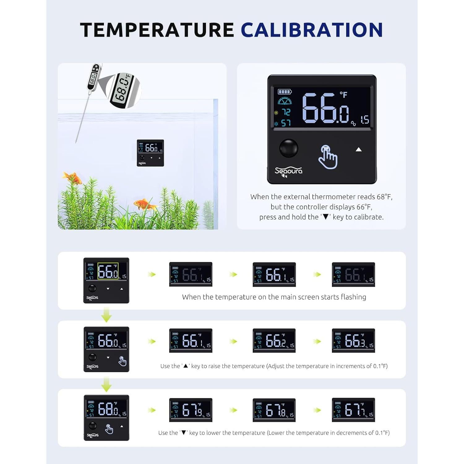 Termómetro Digital para Acuario SEAOURA SR-801 con Sensor de Movimiento