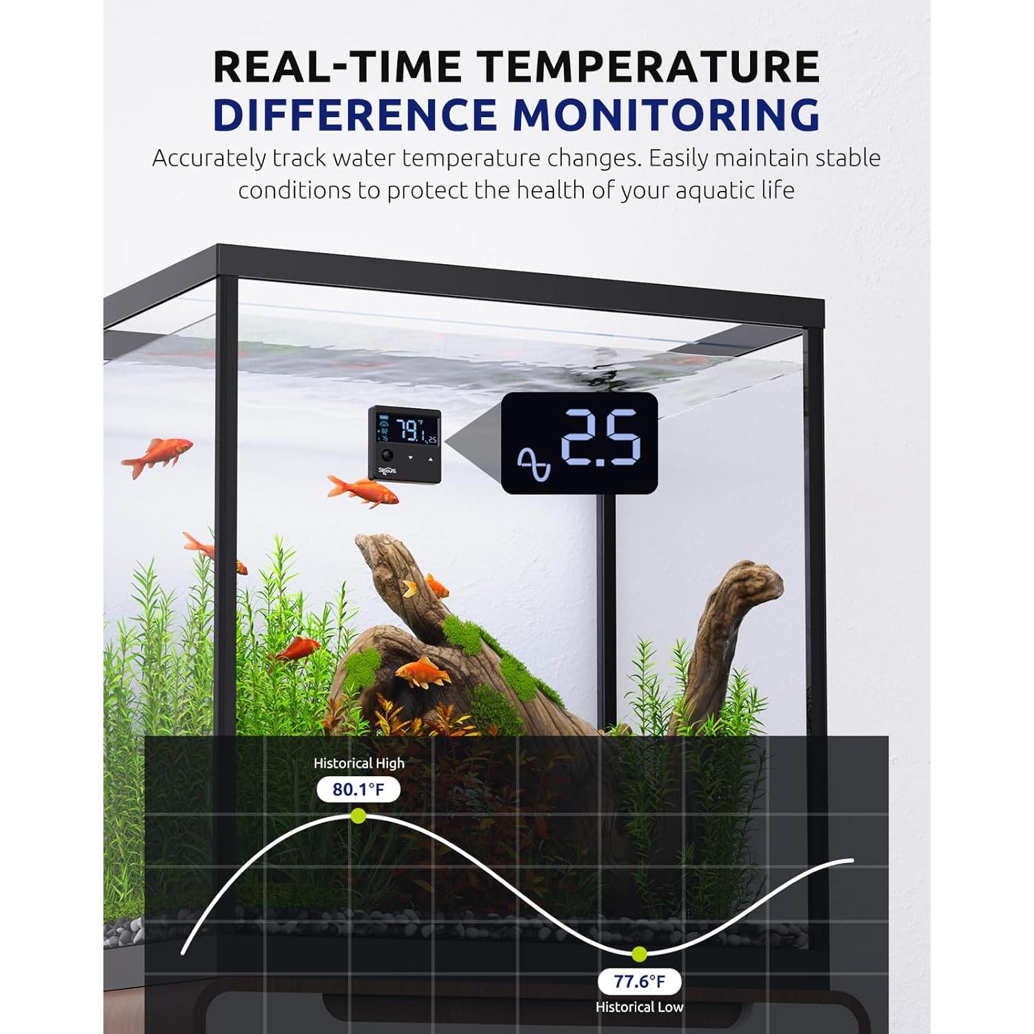 Termómetro Digital para Acuario SEAOURA SR-801 con Sensor de Movimiento