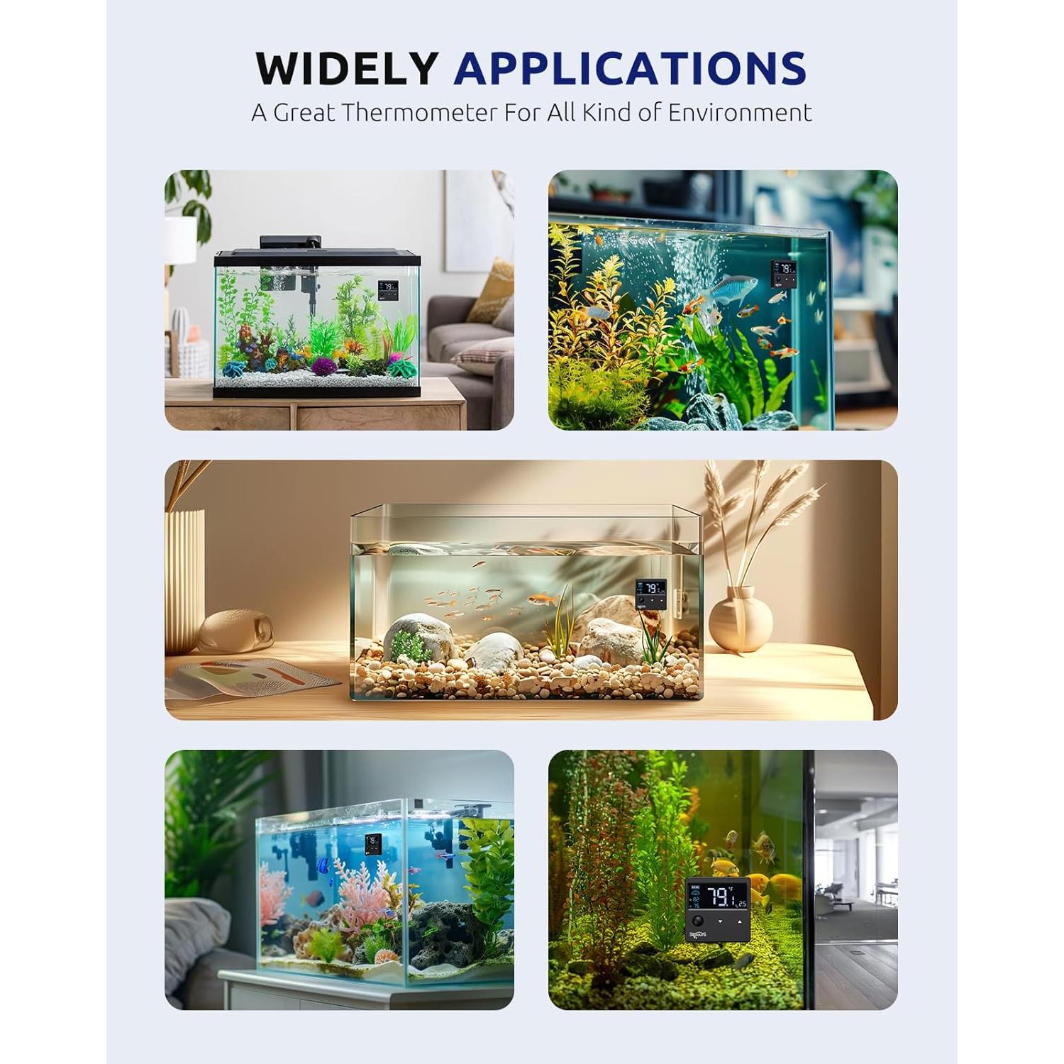 Termómetro Digital para Acuario SEAOURA SR-801 con Sensor de Movimiento