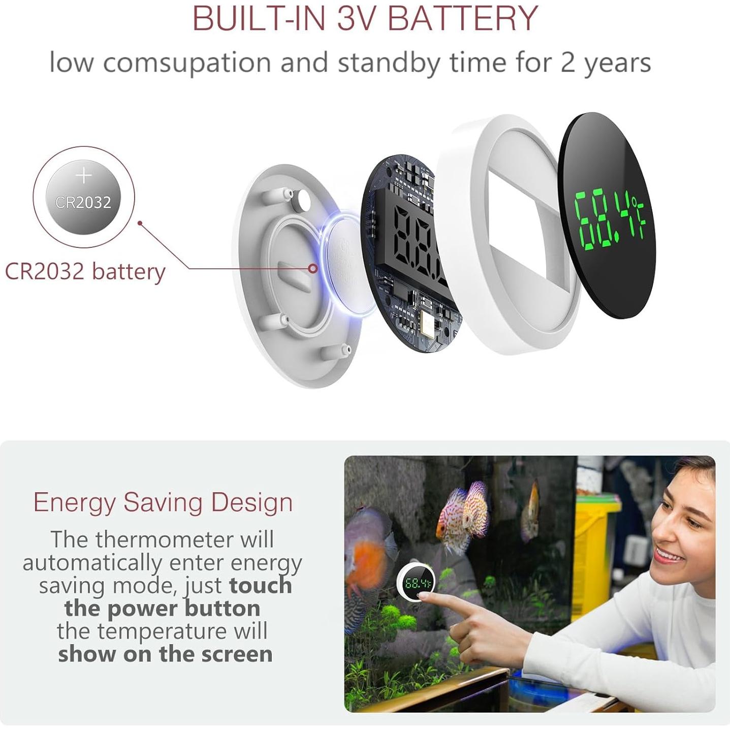 Termómetro Digital para Acuario LOFICOPER - 2 PCS, Pantalla Táctil