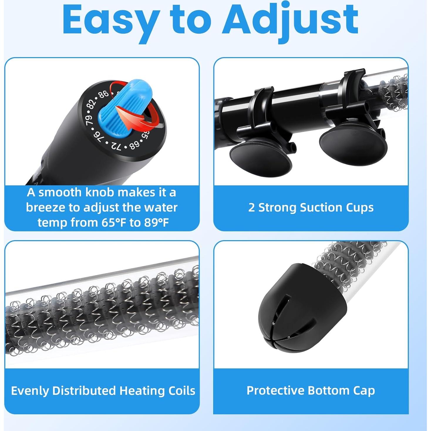 Calentador de Acuario AQUANEAT 50W Sumergible Ajustable