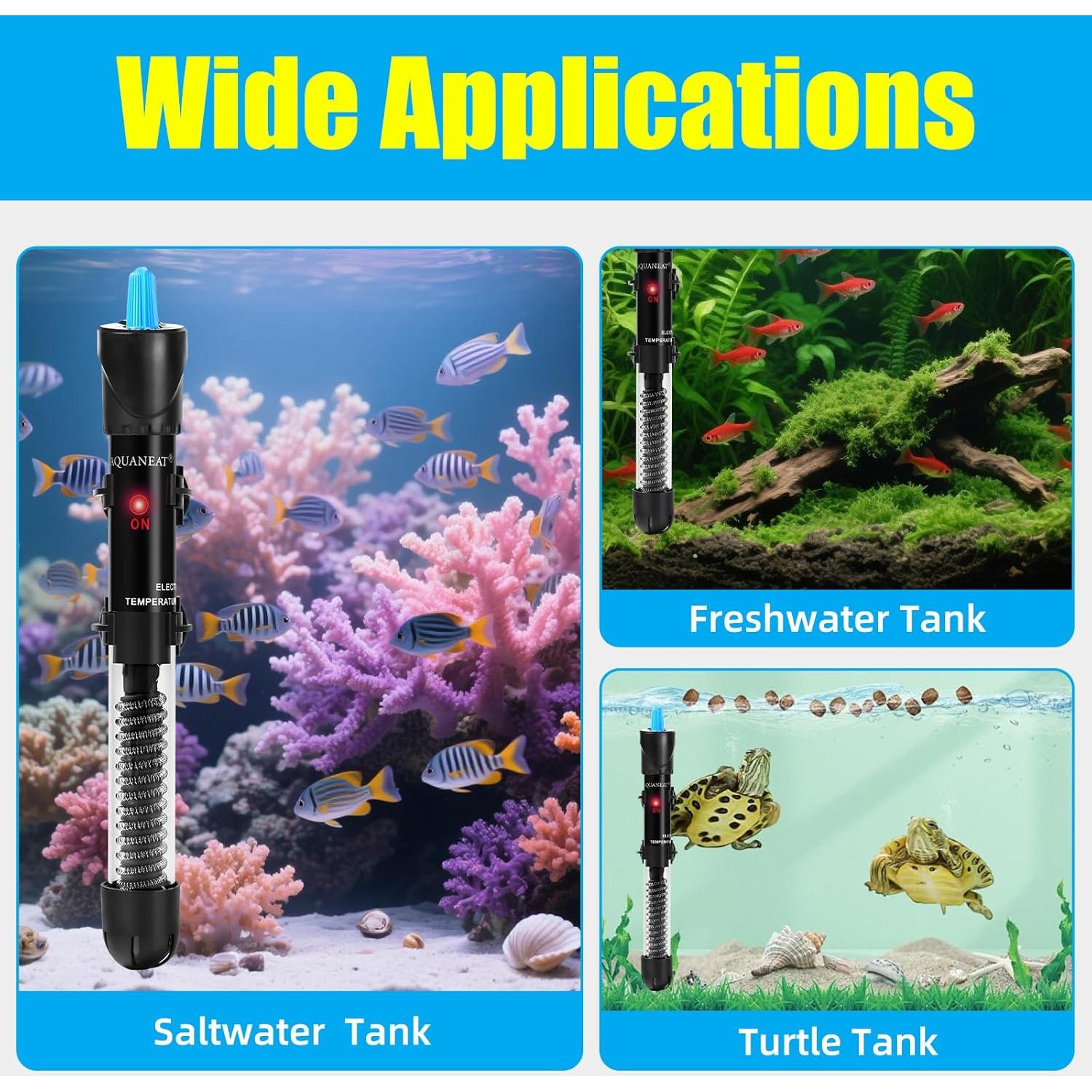 Calentador de Acuario AQUANEAT 50W Sumergible Ajustable