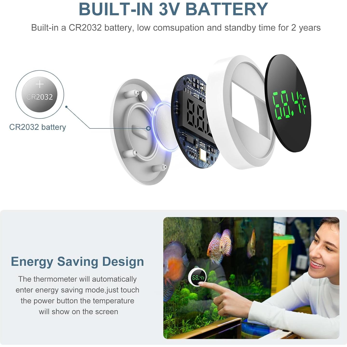 Termómetro Digital de Acuario Ankilo con Pantalla LED HD