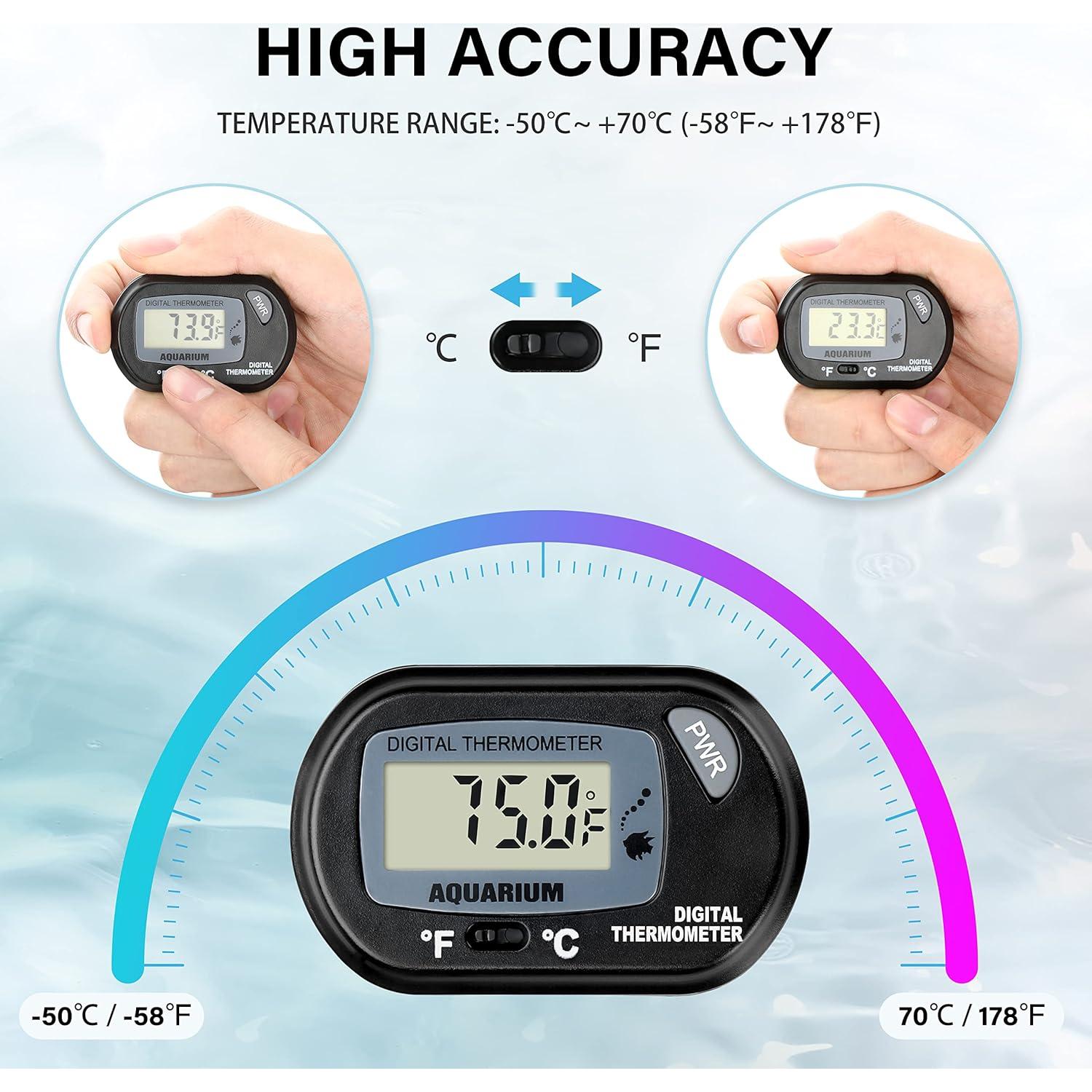 Termómetro Digital LCD Simple Deluxe para Acuario y Terrario