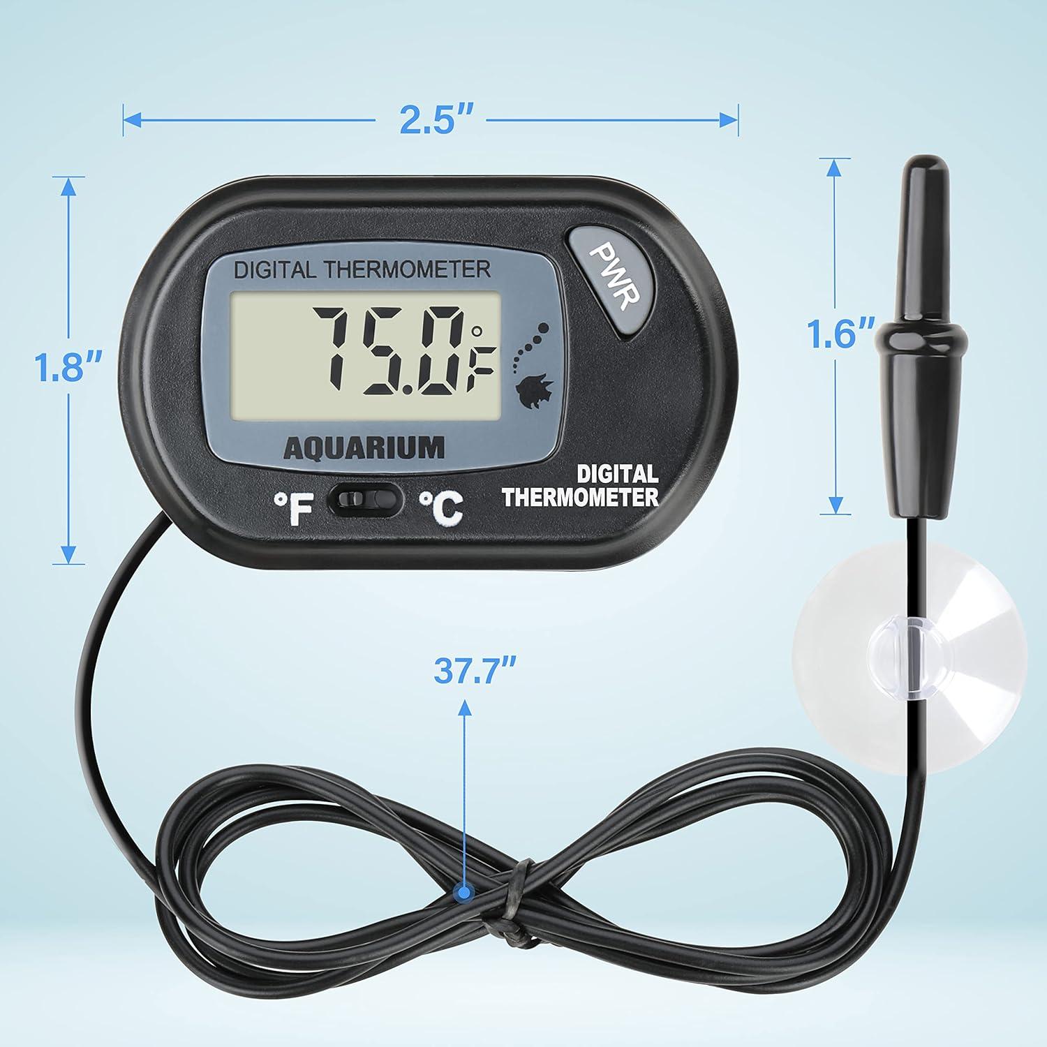 Termómetro Digital LCD Simple Deluxe para Acuario y Terrario