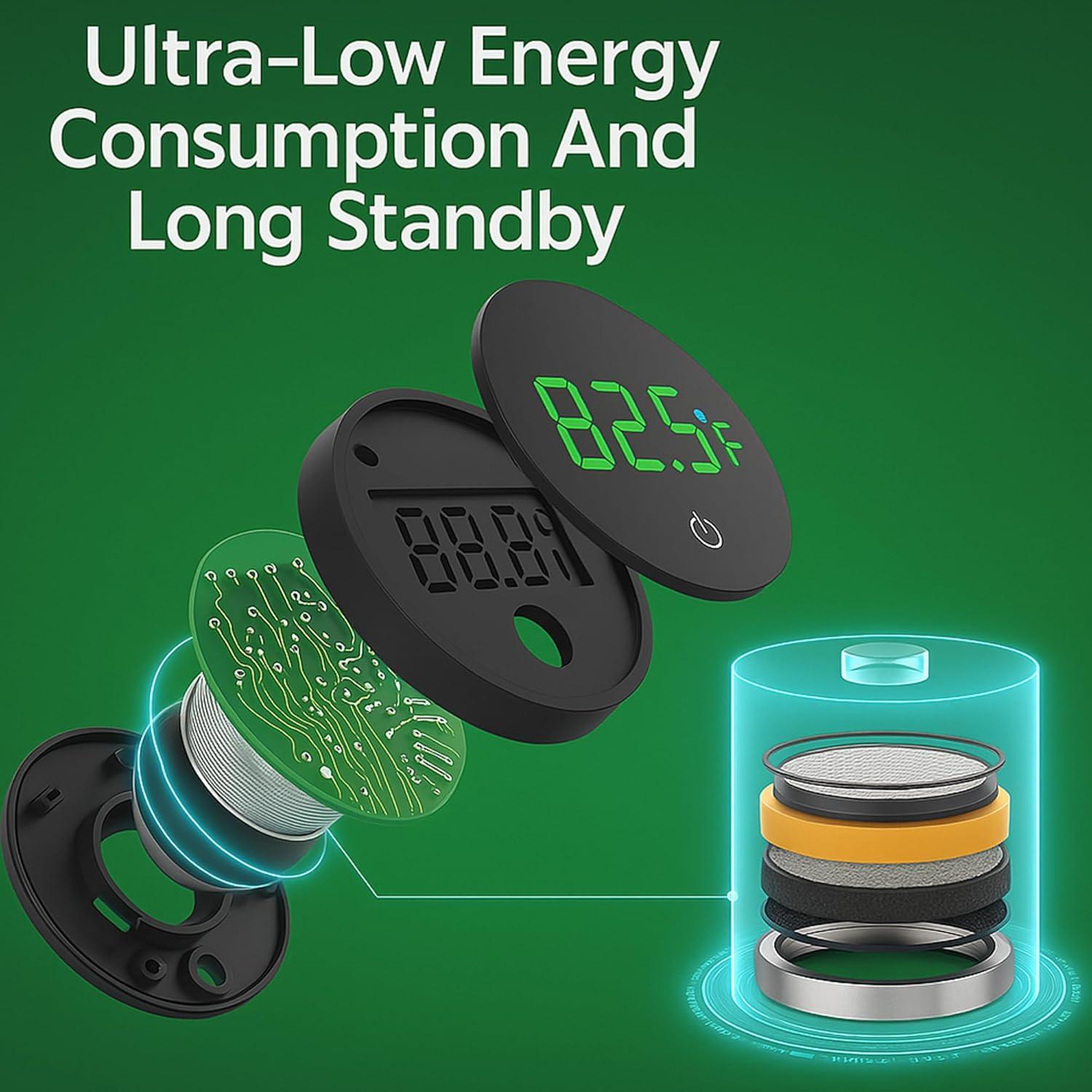 Termómetro Digital para Acuarios CTWPets, Pantalla LED, Precisión ±0.5°C